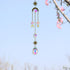 Metallic Hoop Moon Sun Wind Chimes Crystals Sun-catcher Ornament With Chakra Energy K9 Crystal Ball Prisms Hanging Rainbow Chaser Window Curtains Pendant Home Decor Gifts