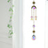 Metallic Hoop Moon Sun Wind Chimes Crystals Sun-catcher Ornament With Chakra Energy K9 Crystal Ball Prisms Hanging Rainbow Chaser Window Curtains Pendant Home Decor Gifts