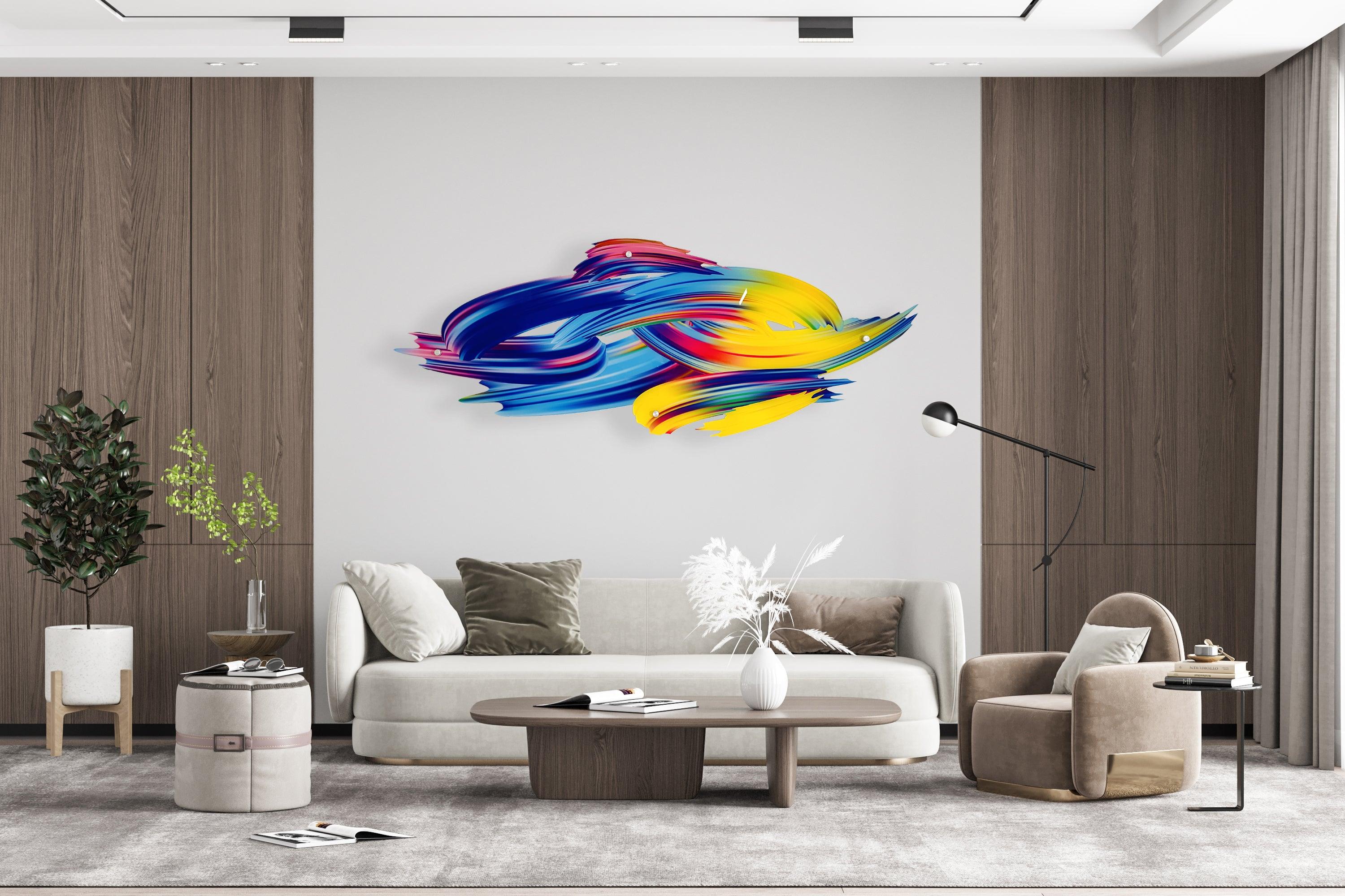 Mid Century Modern Wall /Oversized Multicolor Wall Art /Trendy Wall Art / Home Decor / Wall Decor/Wall Sculpture/ Printed Abstract Wall Decor