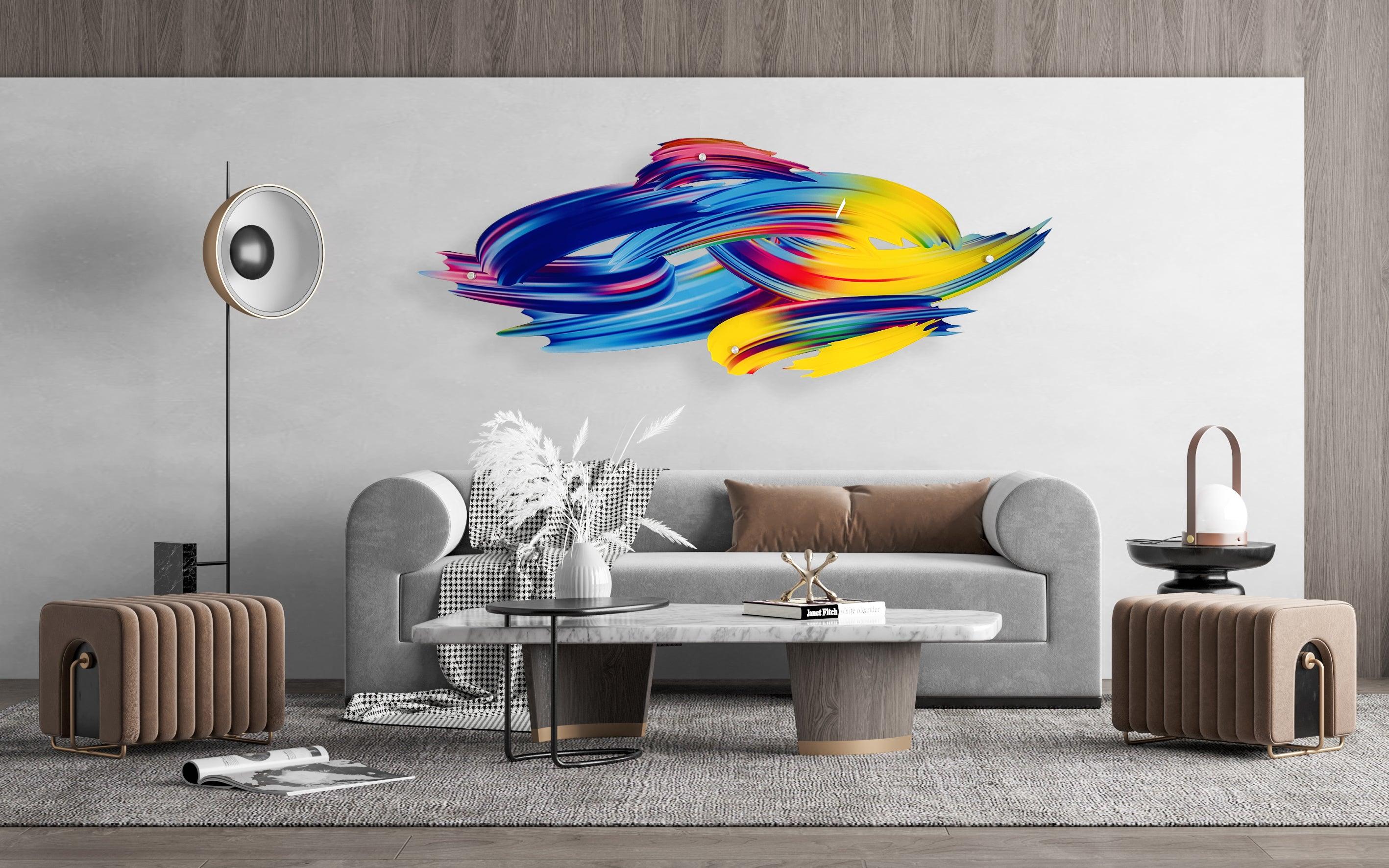 Mid Century Modern Wall /Oversized Multicolor Wall Art /Trendy Wall Art / Home Decor / Wall Decor/Wall Sculpture/ Printed Abstract Wall Decor