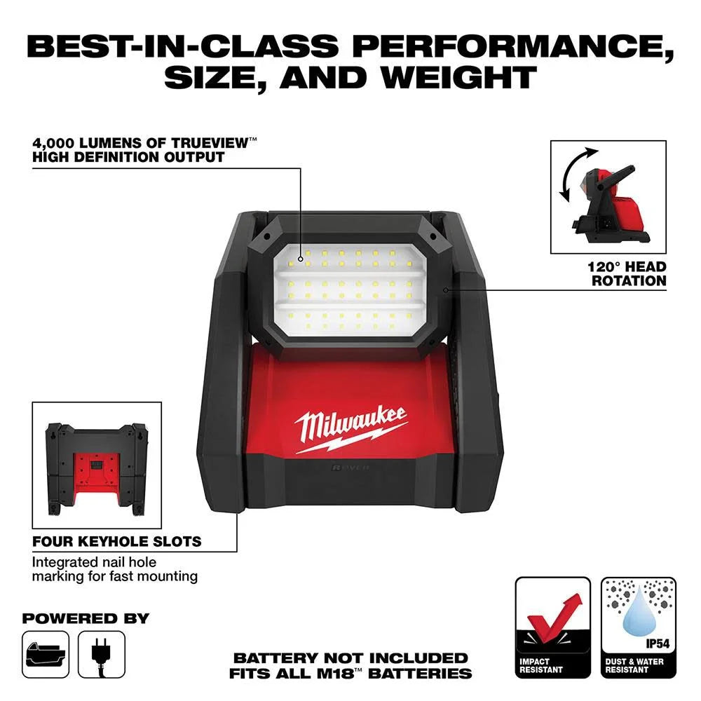 Milwaukee 2366-20 M18 ROVER Dual Power Flood Light - Tundra Globe