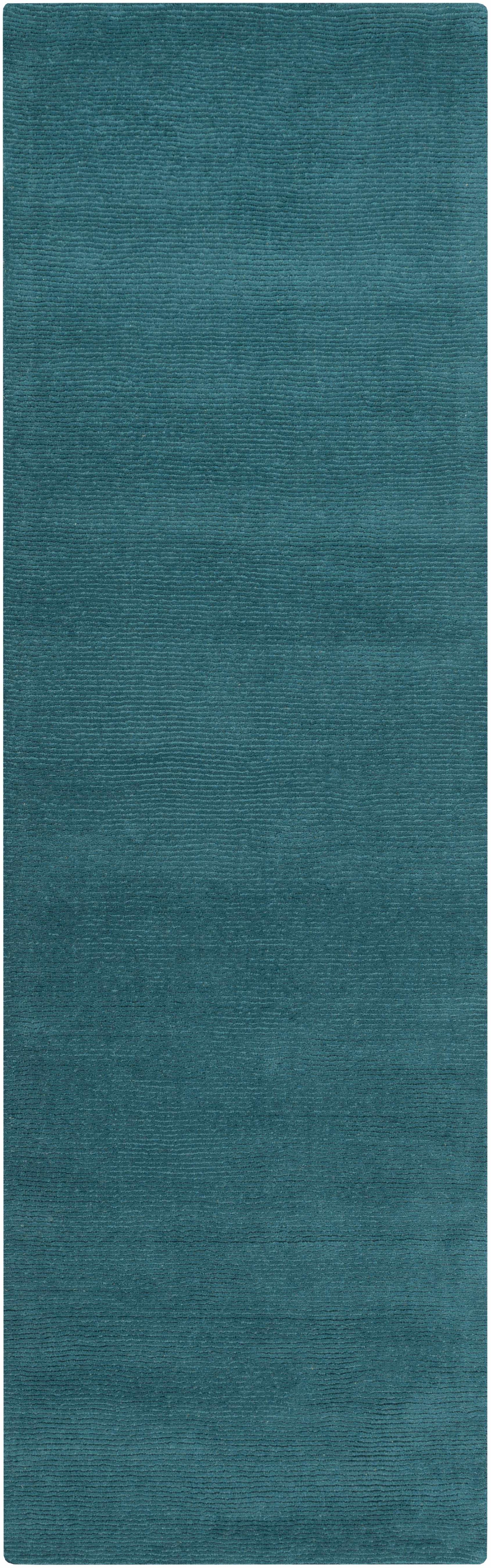 Brockton Solid Wool Teal Area Rug