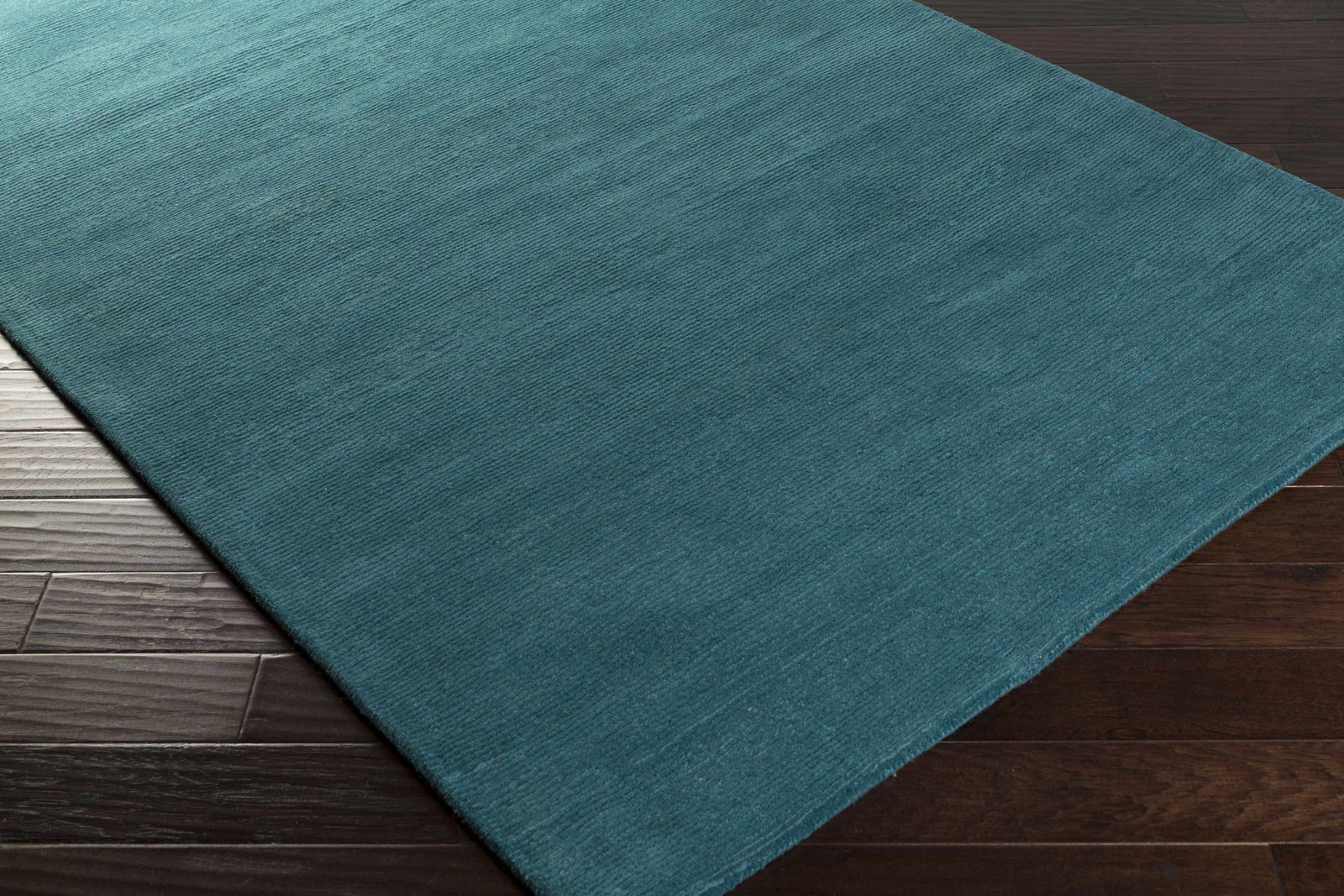 Brockton Solid Wool Teal Area Rug