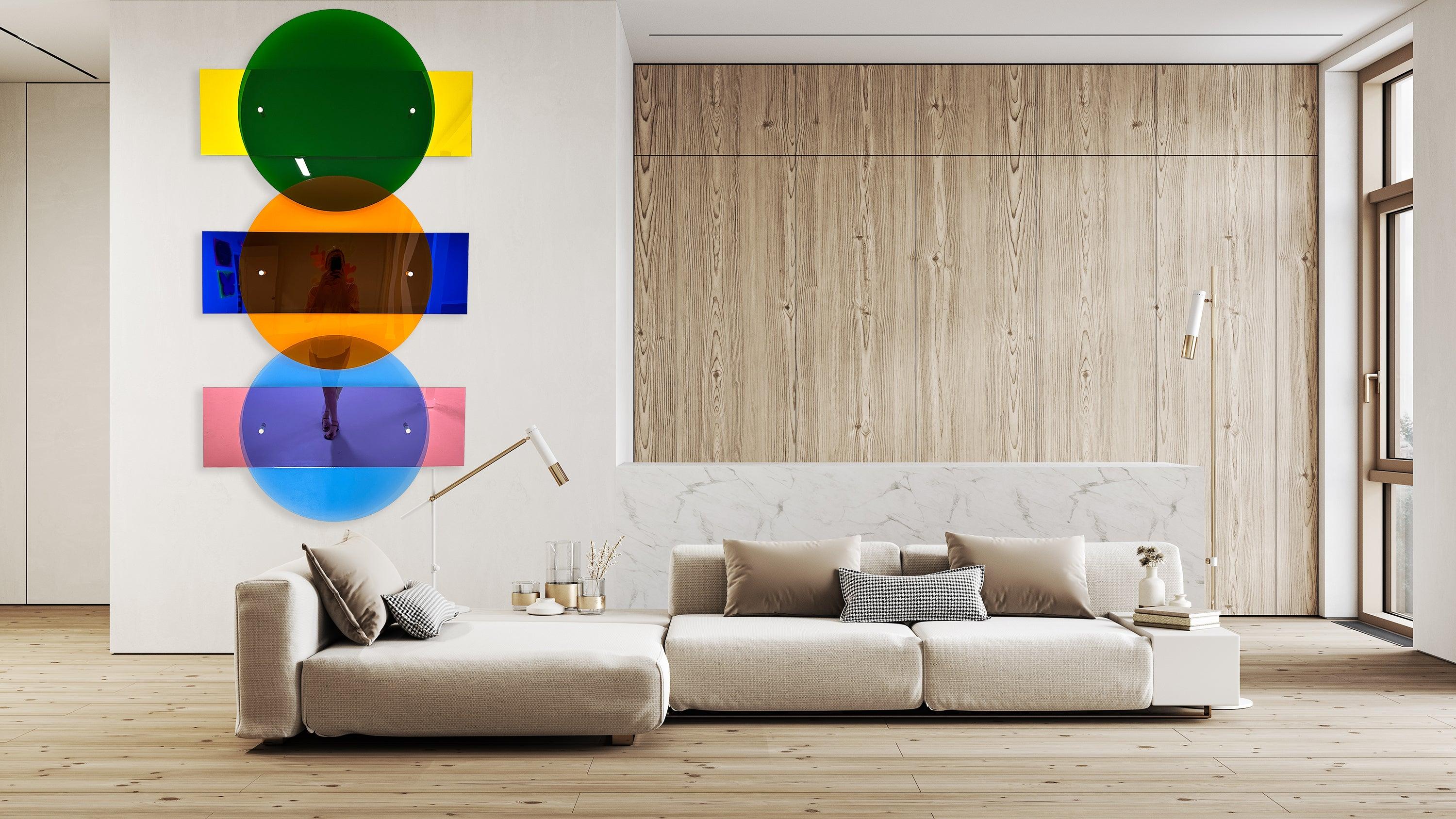 Mirrored Acrylic and Transparent Acrylic Extra Large Wall Art