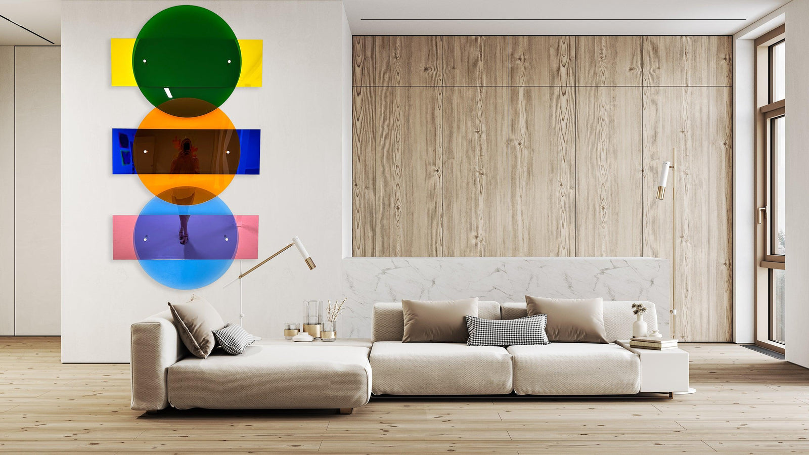 Mirrored Acrylic and Transparent Acrylic Extra Large Wall Art