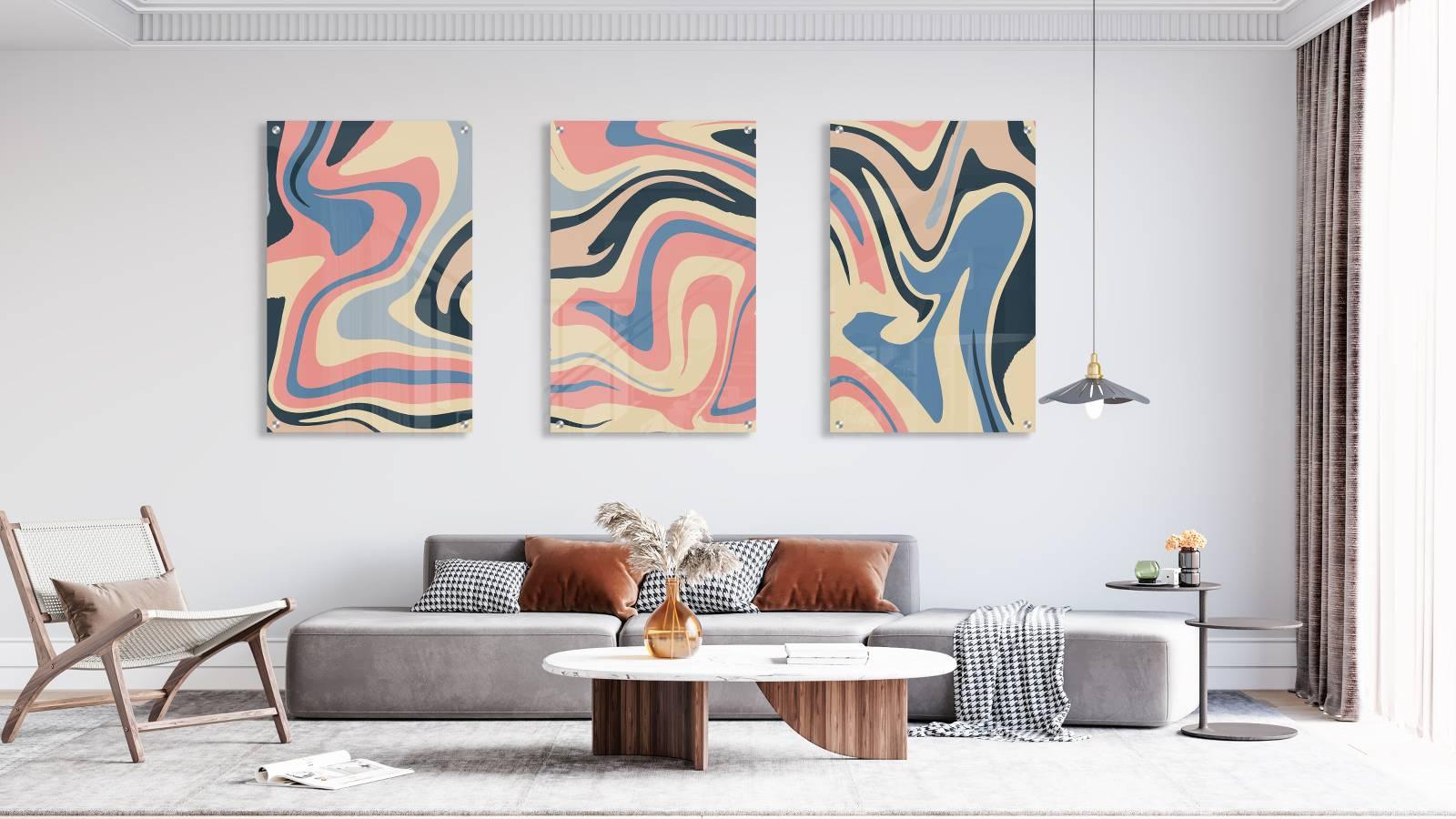 Mix of Paints Set of 3 Prints Modern Wall Art Modern Artwork
