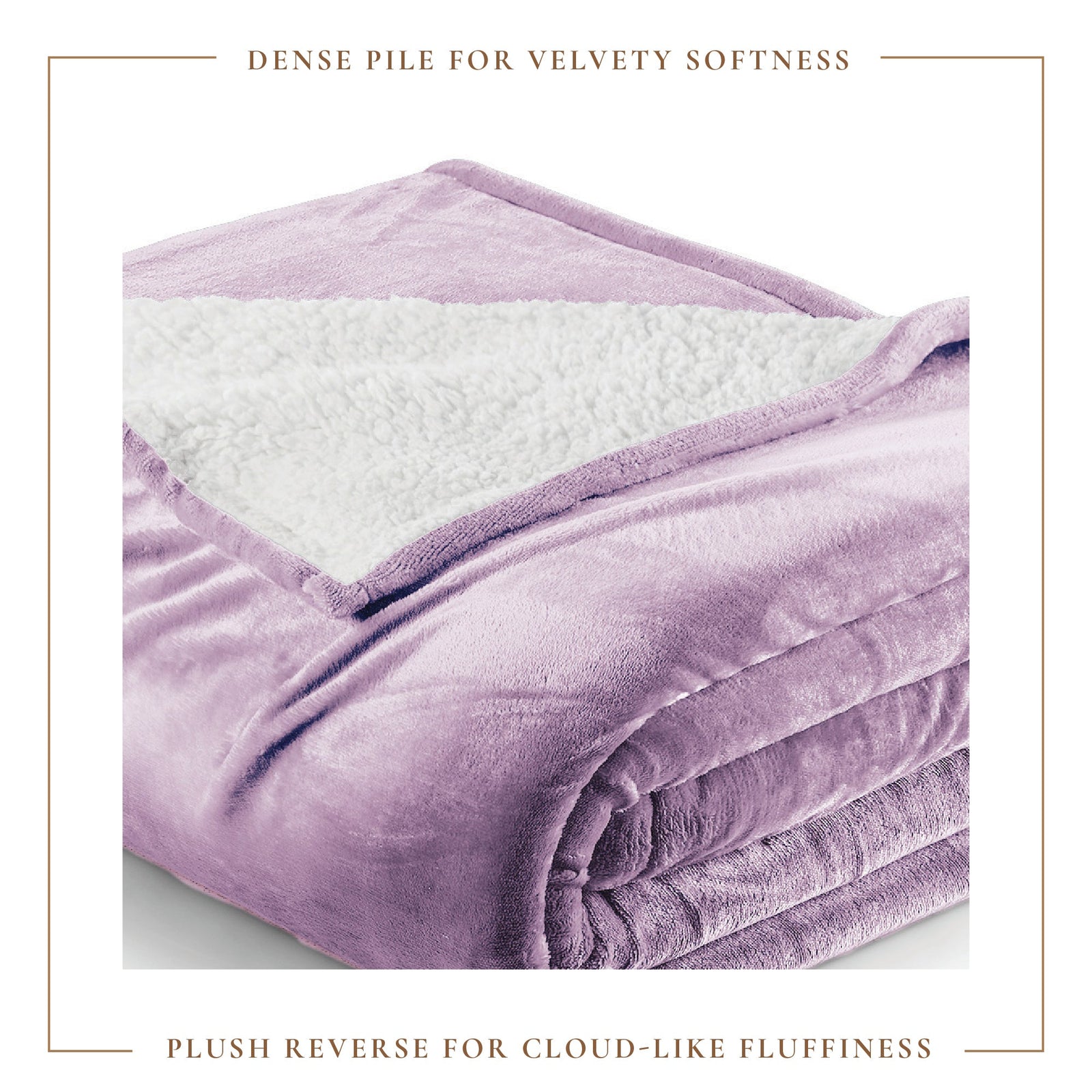 Velvet Plush Sherpa Bed Blanket - Sherpa Fleece Collection