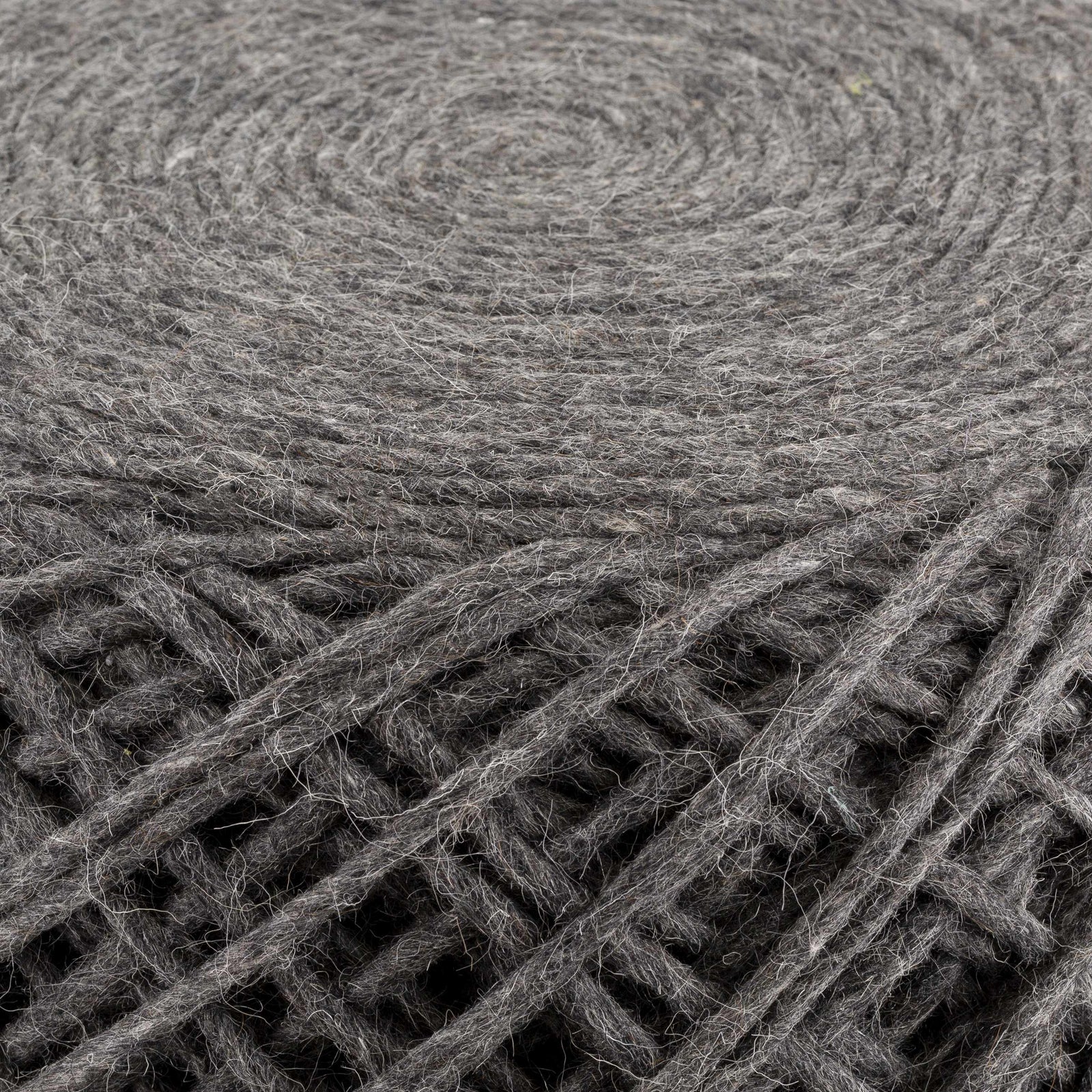 Moapa Charcoal Wool Pouf