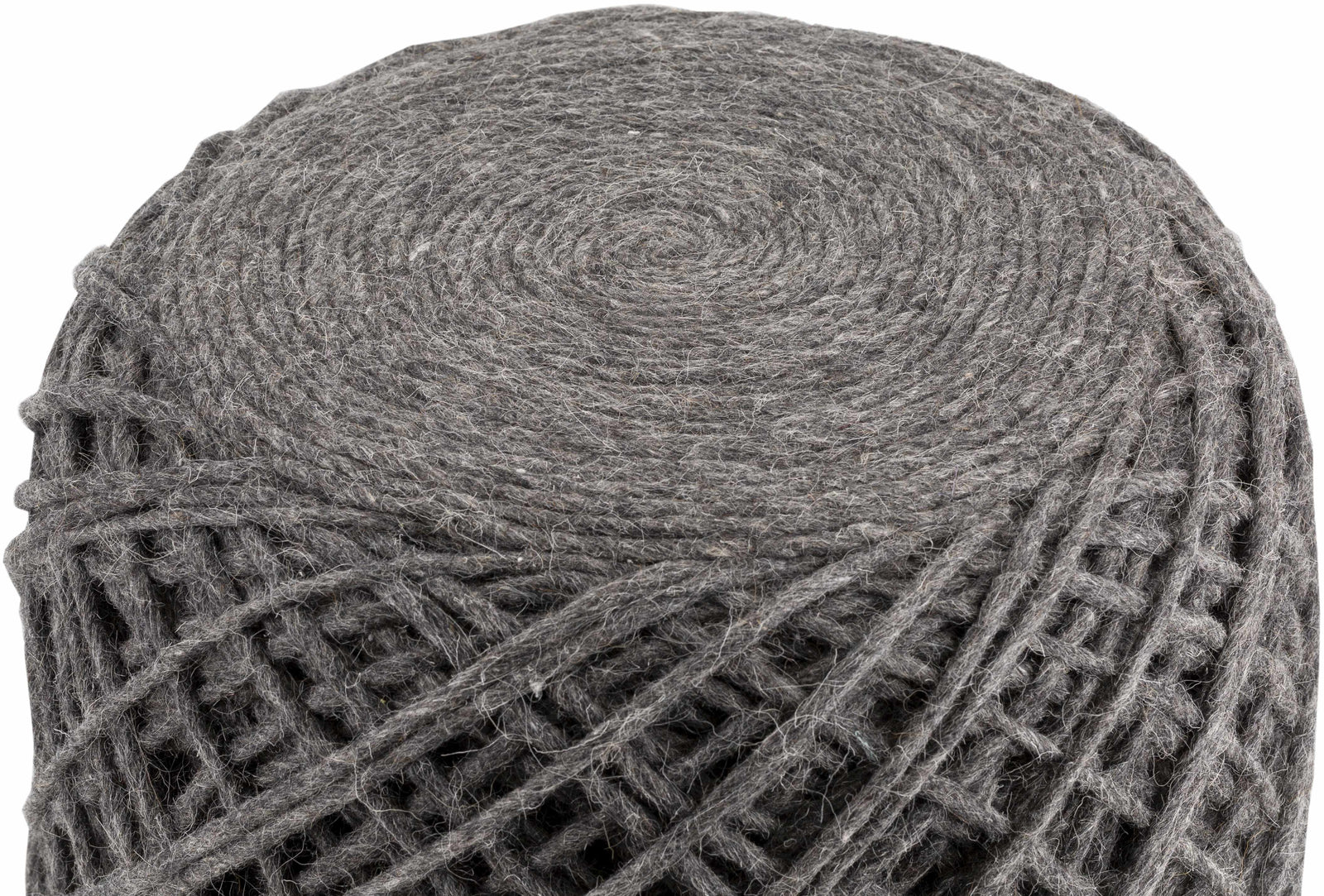 Moapa Charcoal Wool Pouf