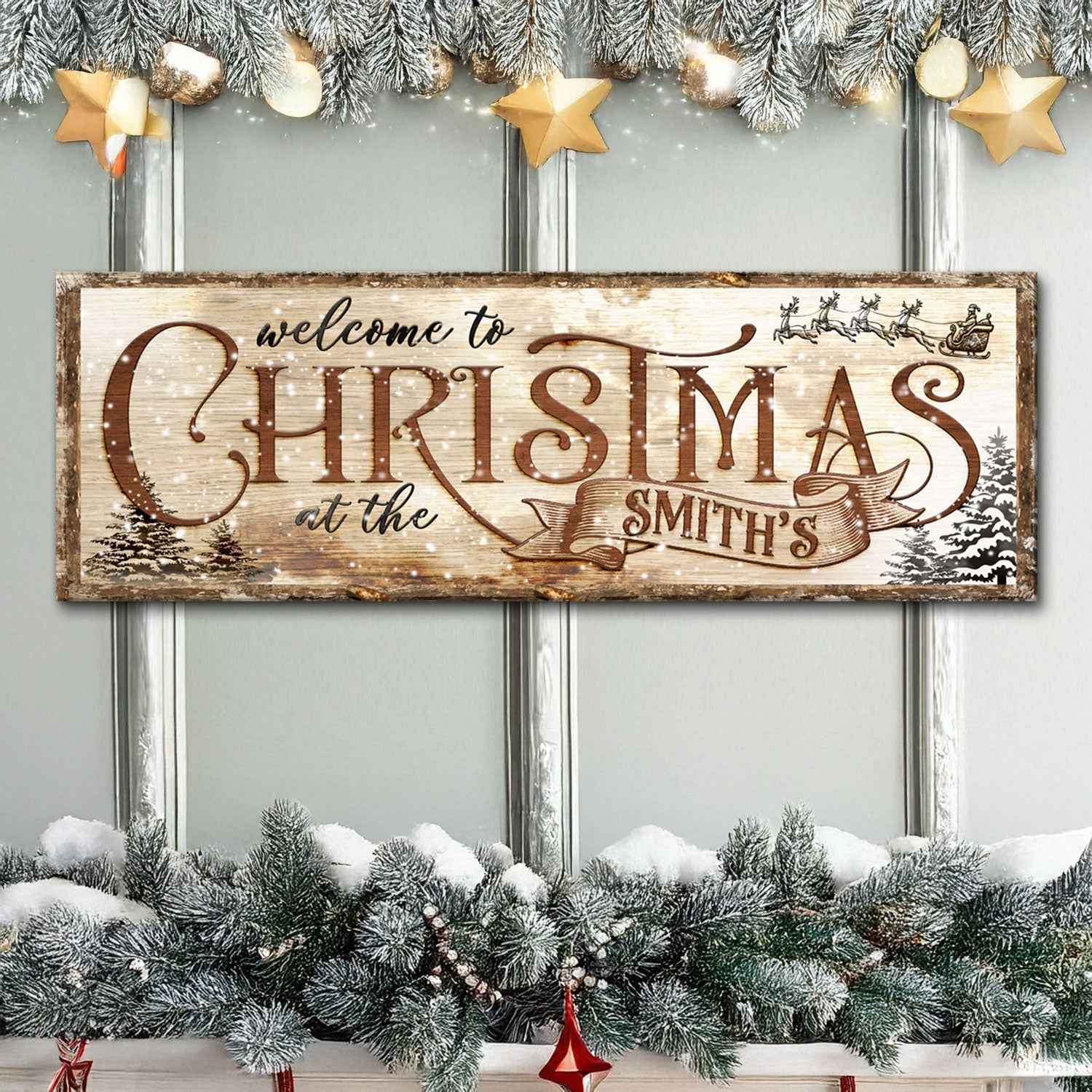 Family Welcome To Christmas Sign