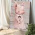 Simple Ribbon Dress Pig Canvas Wall Art