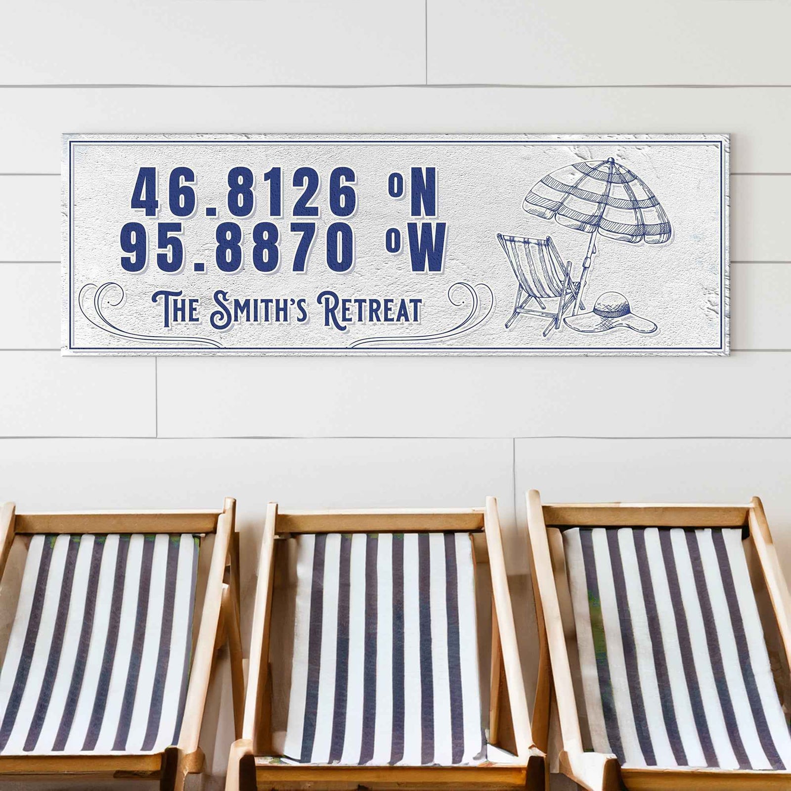 House Retreat Coordinates Sign
