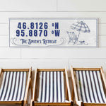 House Retreat Coordinates Sign