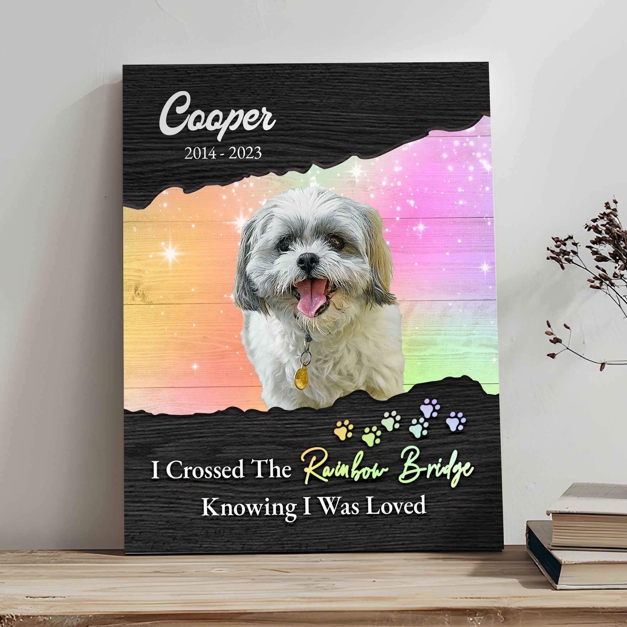 Pet Memorial Sign I Crossed The Rainbow Bridge II