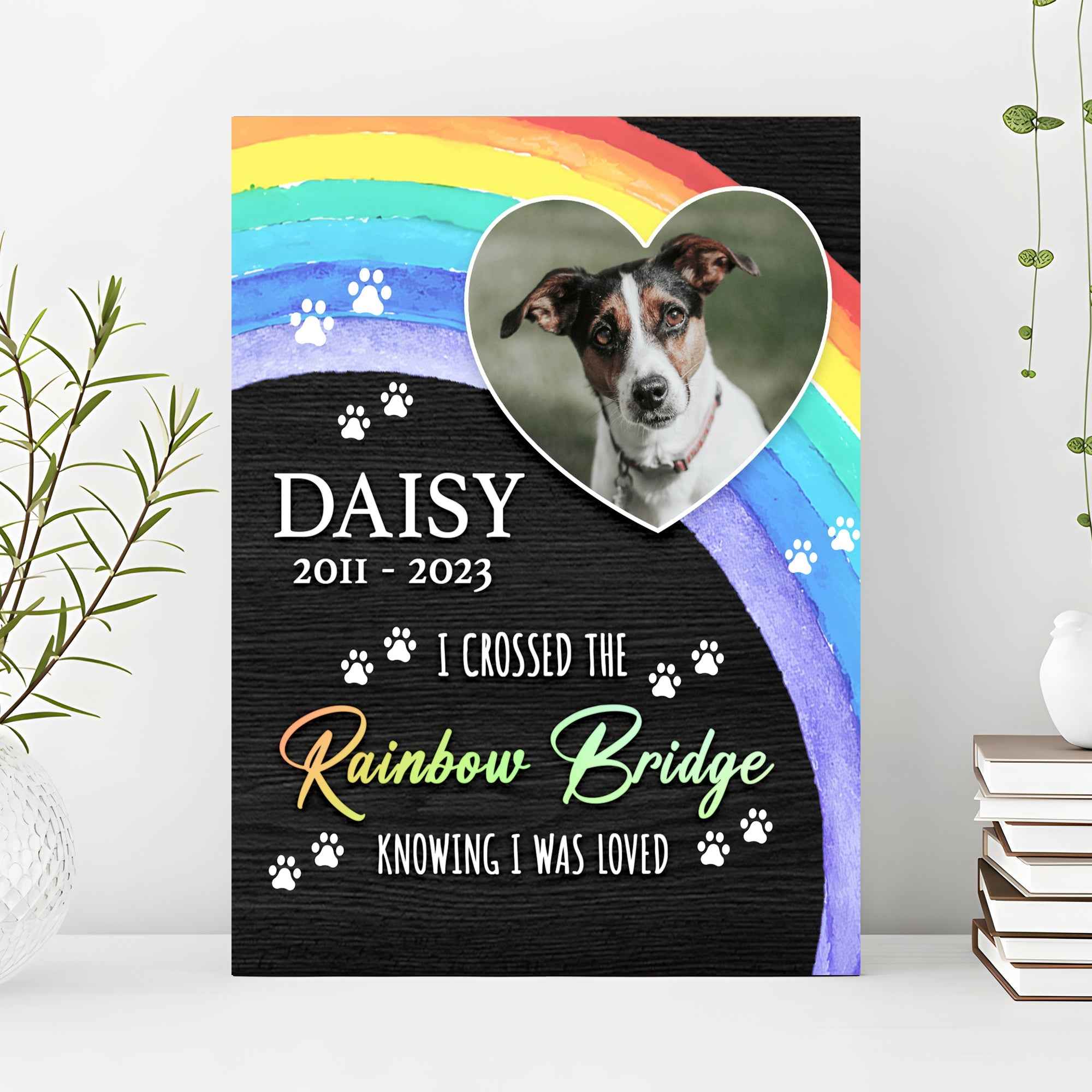 Pet Memorial Sign I Crossed The Rainbow Bridge