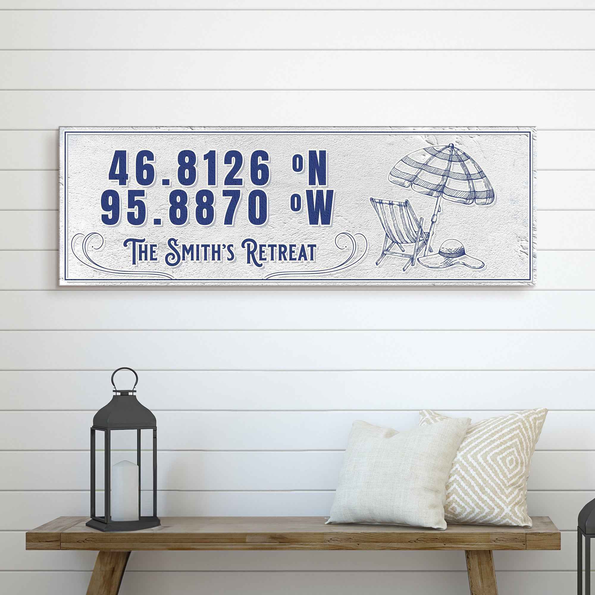 House Retreat Coordinates Sign