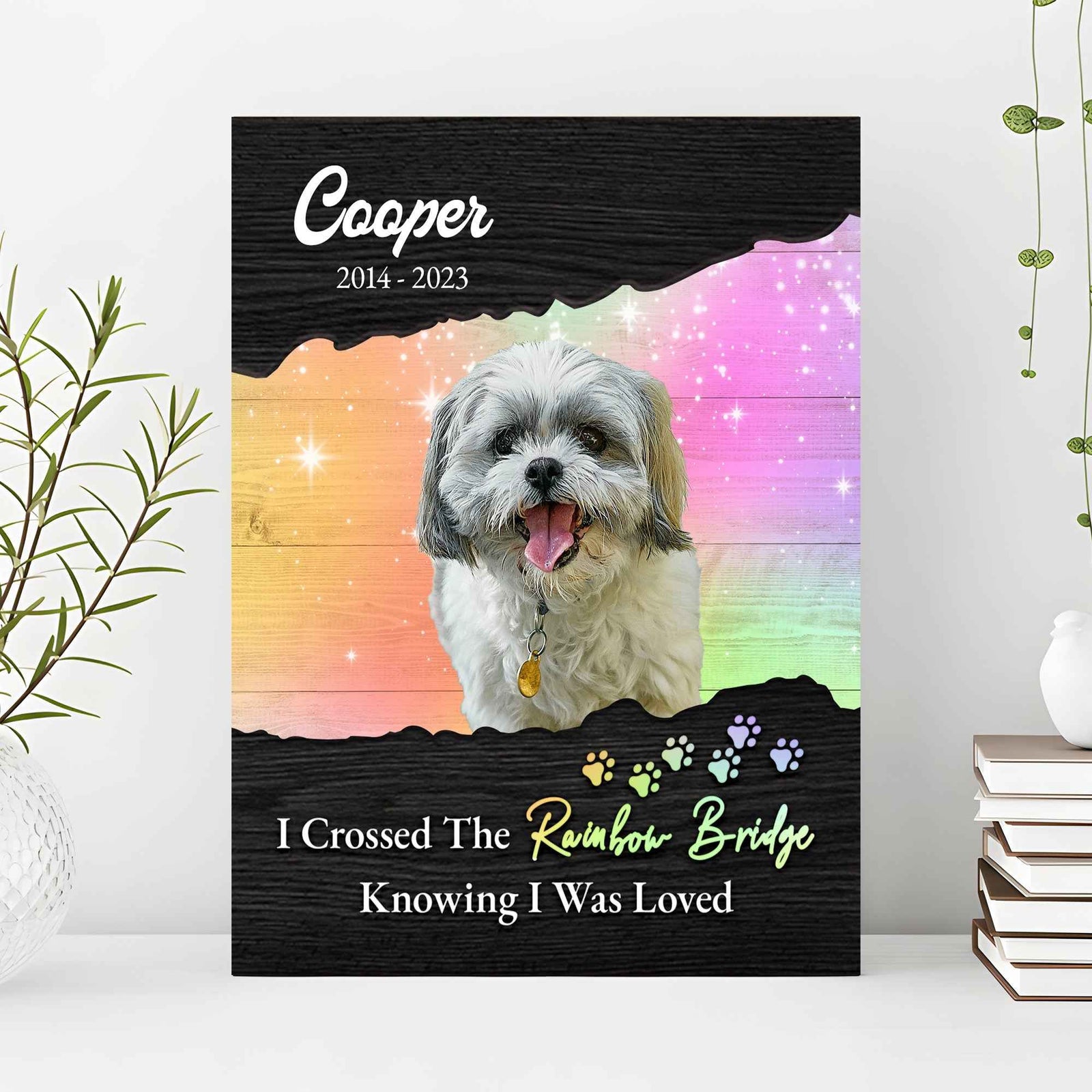 Pet Memorial Sign I Crossed The Rainbow Bridge II