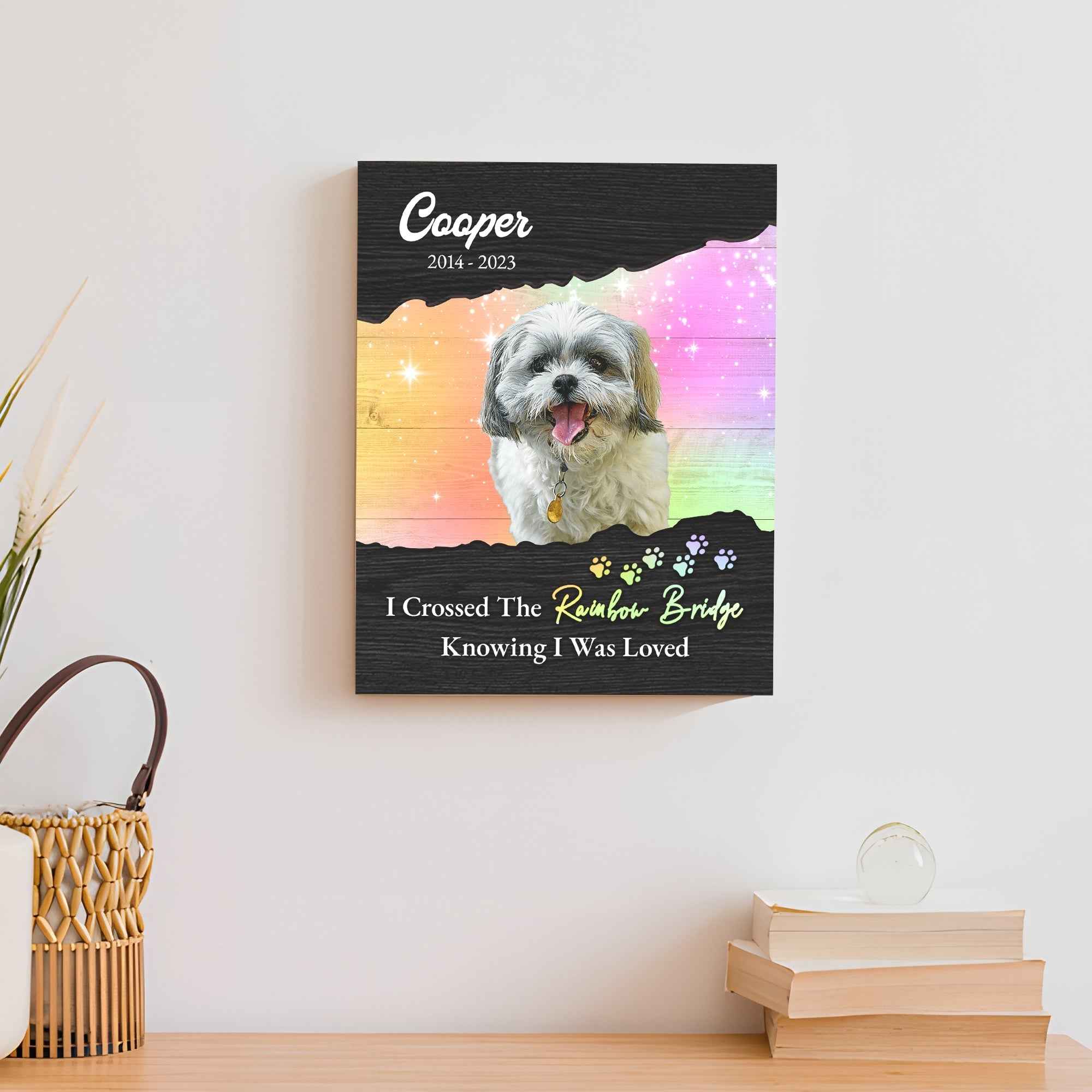 Pet Memorial Sign I Crossed The Rainbow Bridge II