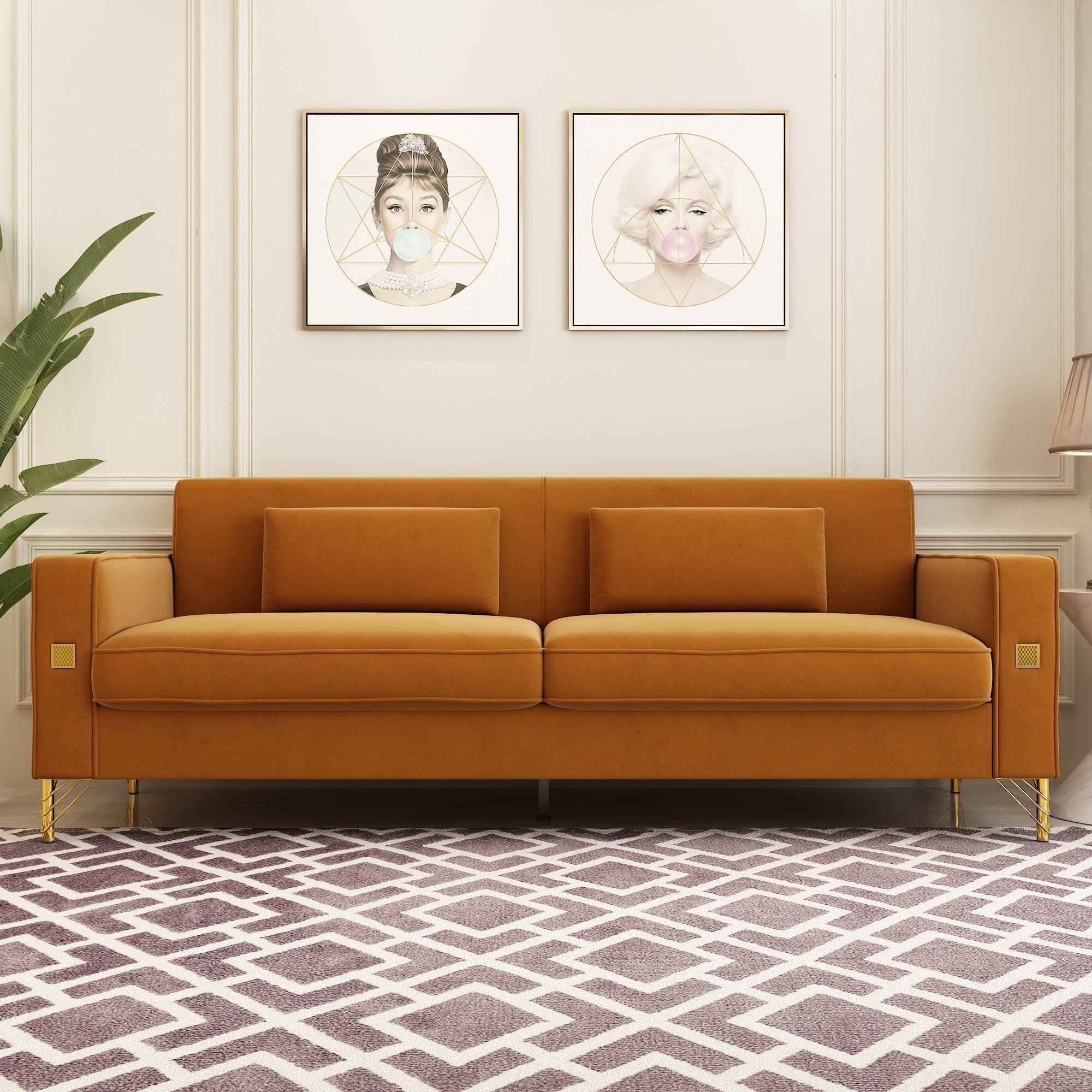 Modern Loveseat Sofa with Pillows
