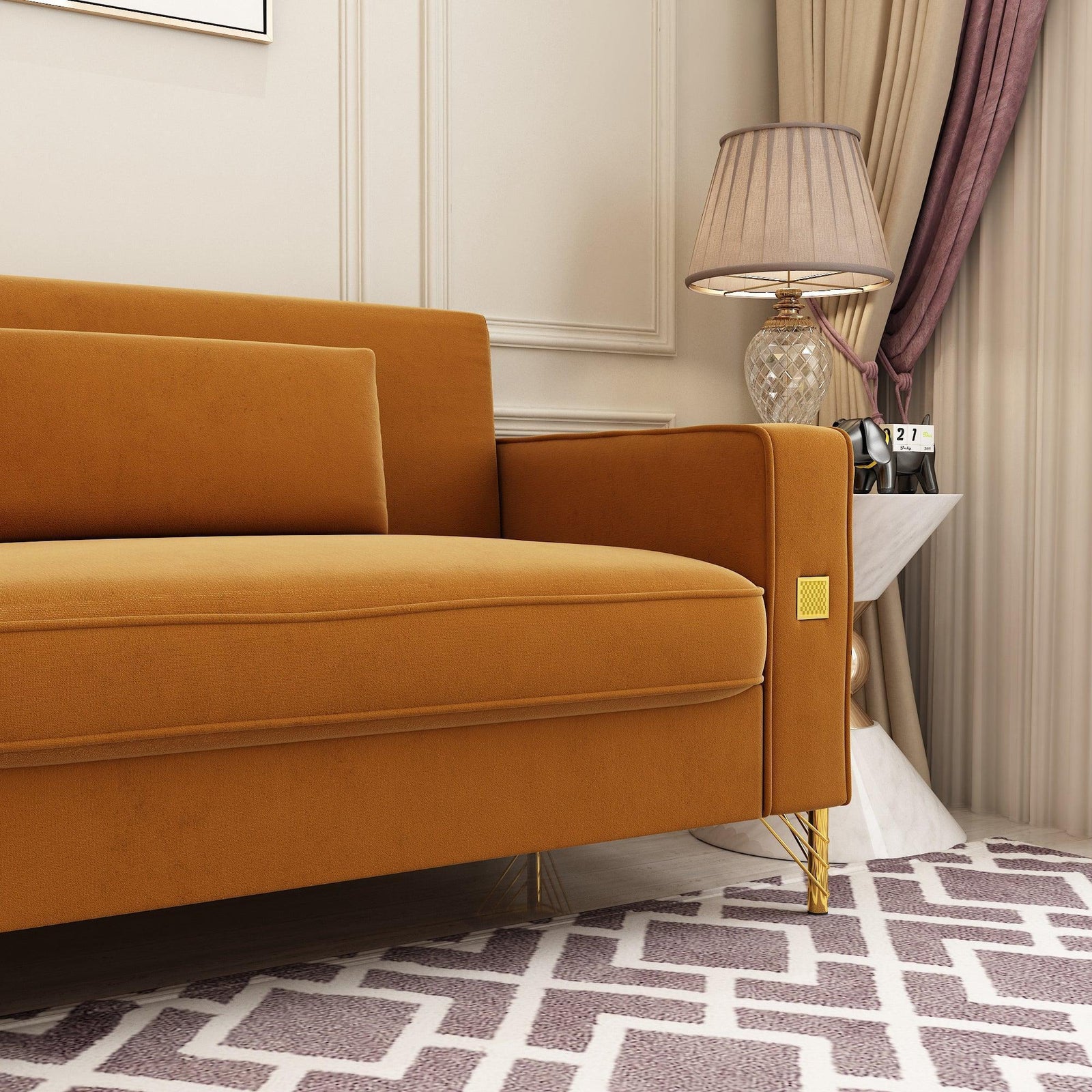 Modern Loveseat Sofa with Pillows