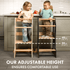 Stable Montessori Tower: Wooden Growing Chair - Grey