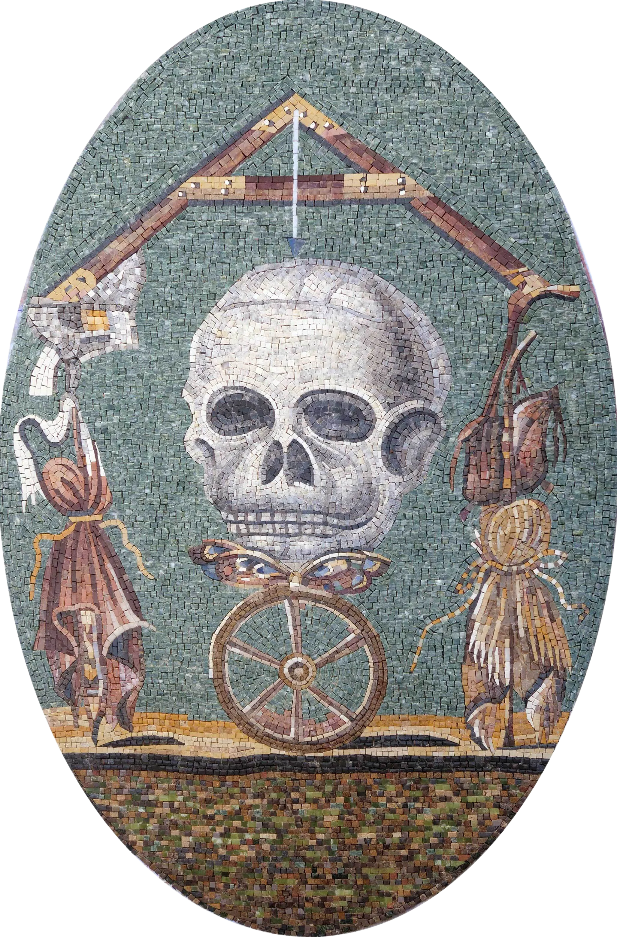 Mosaic Art - Skull On Wheel
