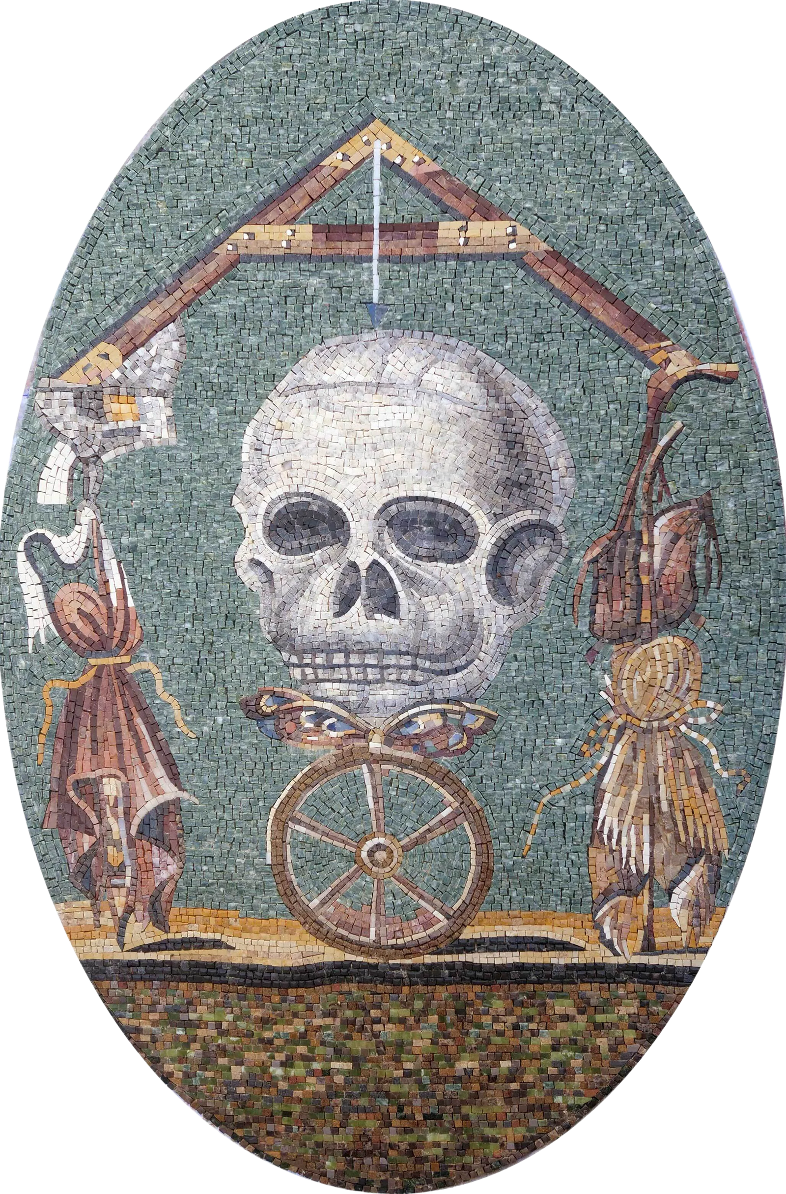 Mosaic Art - Skull On Wheel