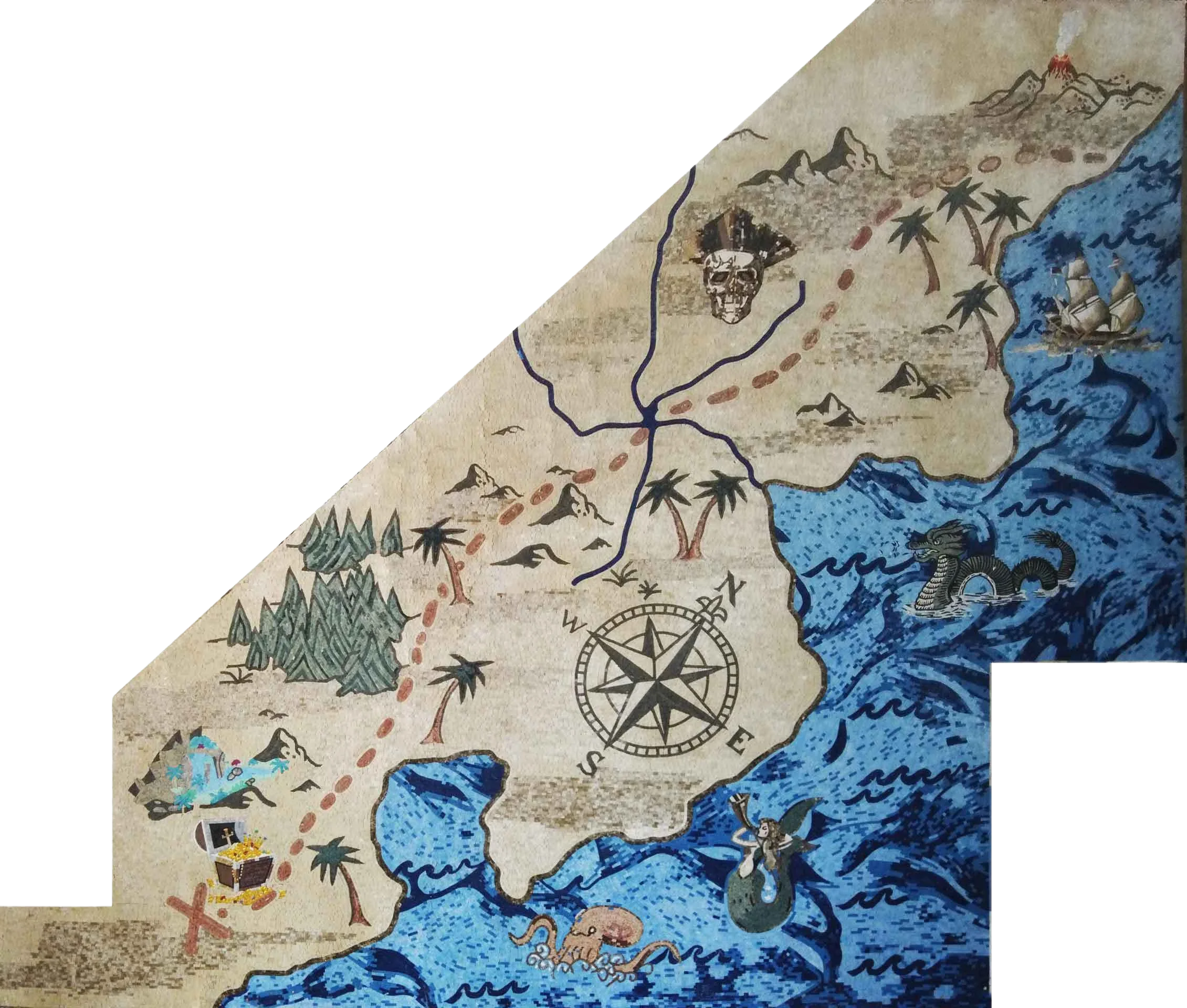 Mosaic Artwork - The Treasure Map