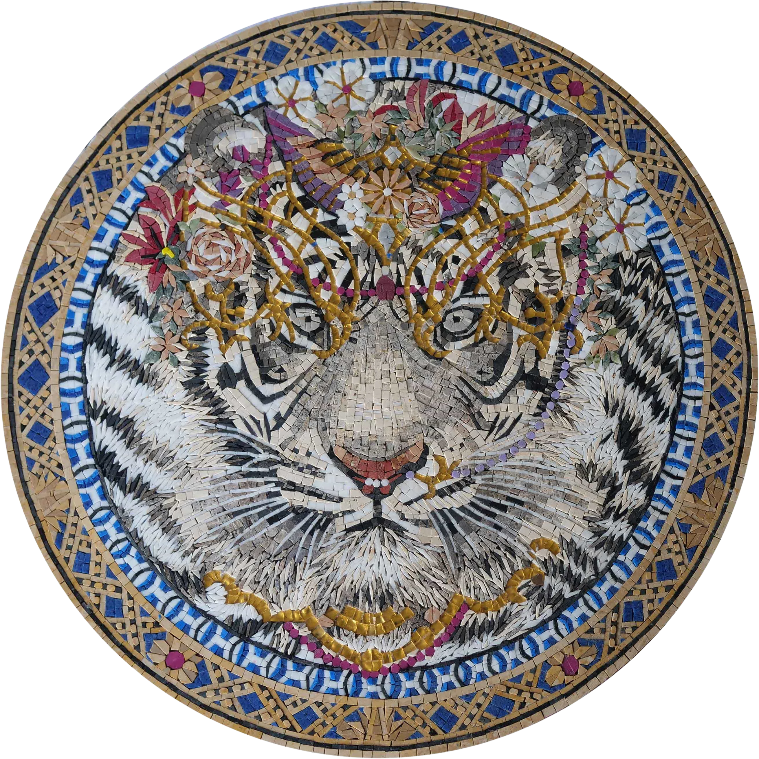 Mosaic Medallion Art - Luxury Tiger