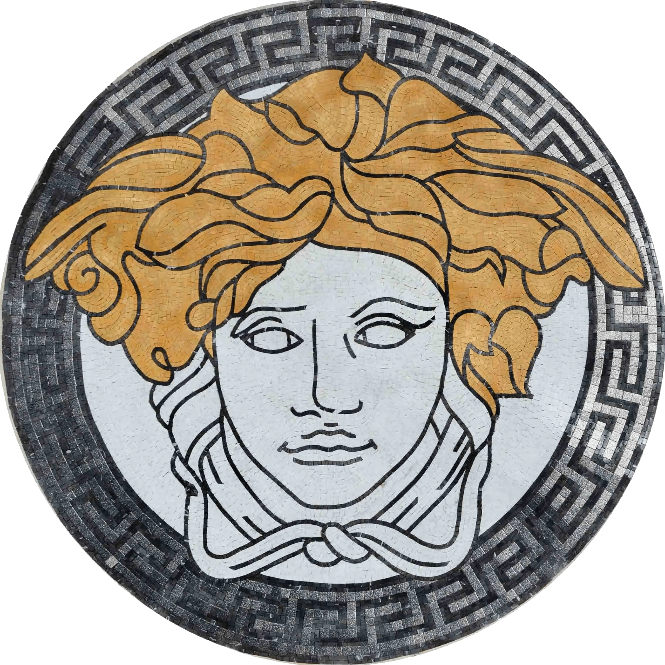 Versace Logo In Marble Mosaic Medallion