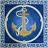 Nautical Charm: Anchor on Blue Marble Mosaic