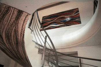 Vibrant Wavy Shades: Marble Mosaic Patterns Wall or Floor Art