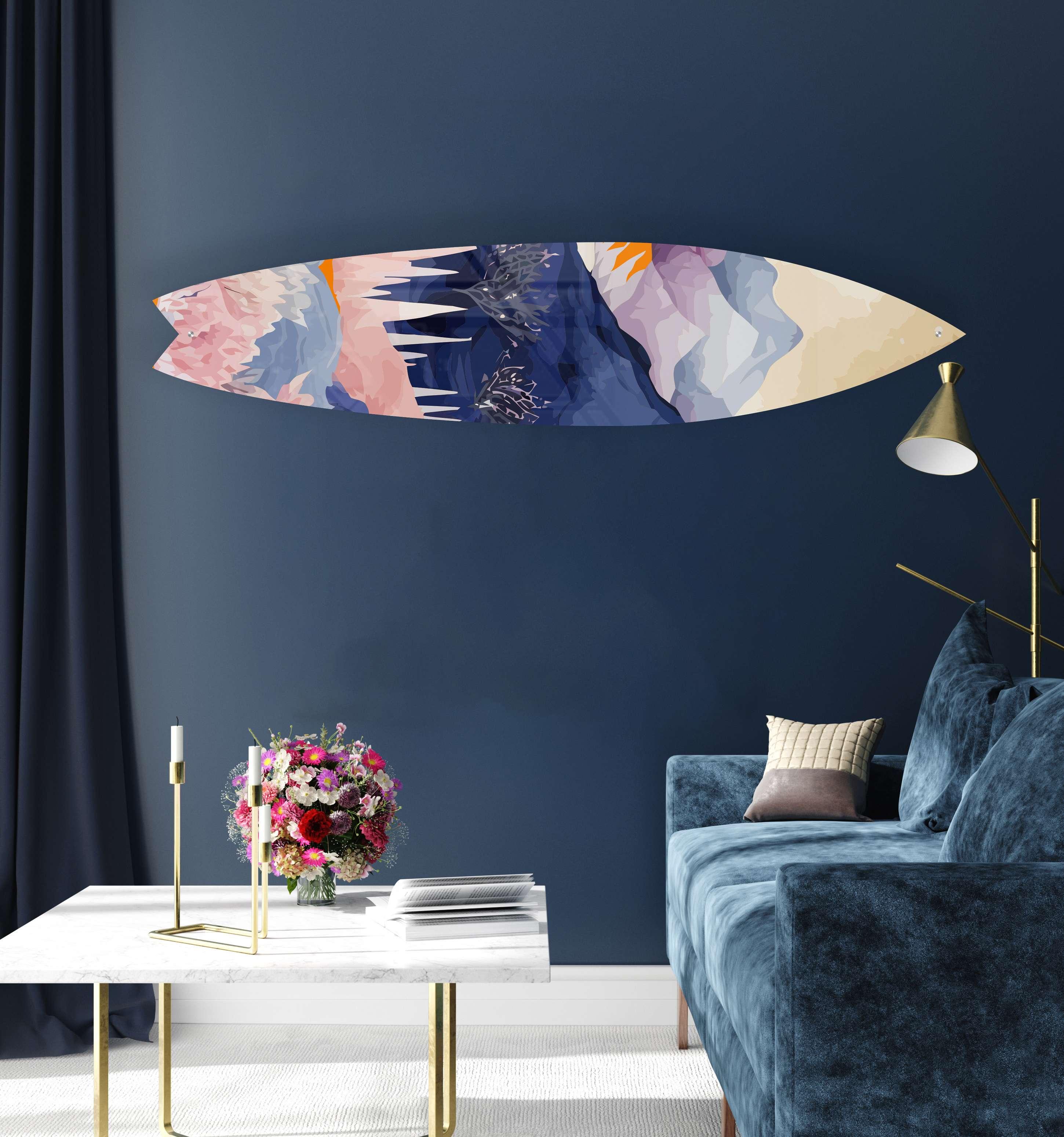 Mountains Tree Forest Acrylic Surfboard Wall Art