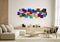 Multicolor Squares Mirrored Geometric Wall Art 3D