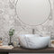 Natural Stone New York White Marble Round Vessel Sink Polished (D)12" (H)5"