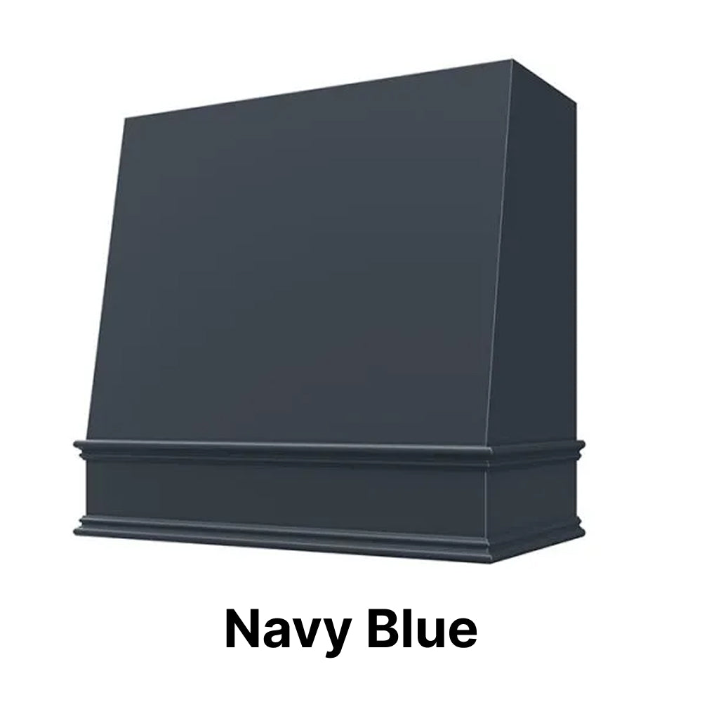 Wood Range Hood With Angled Front and Decorative Trim - 30