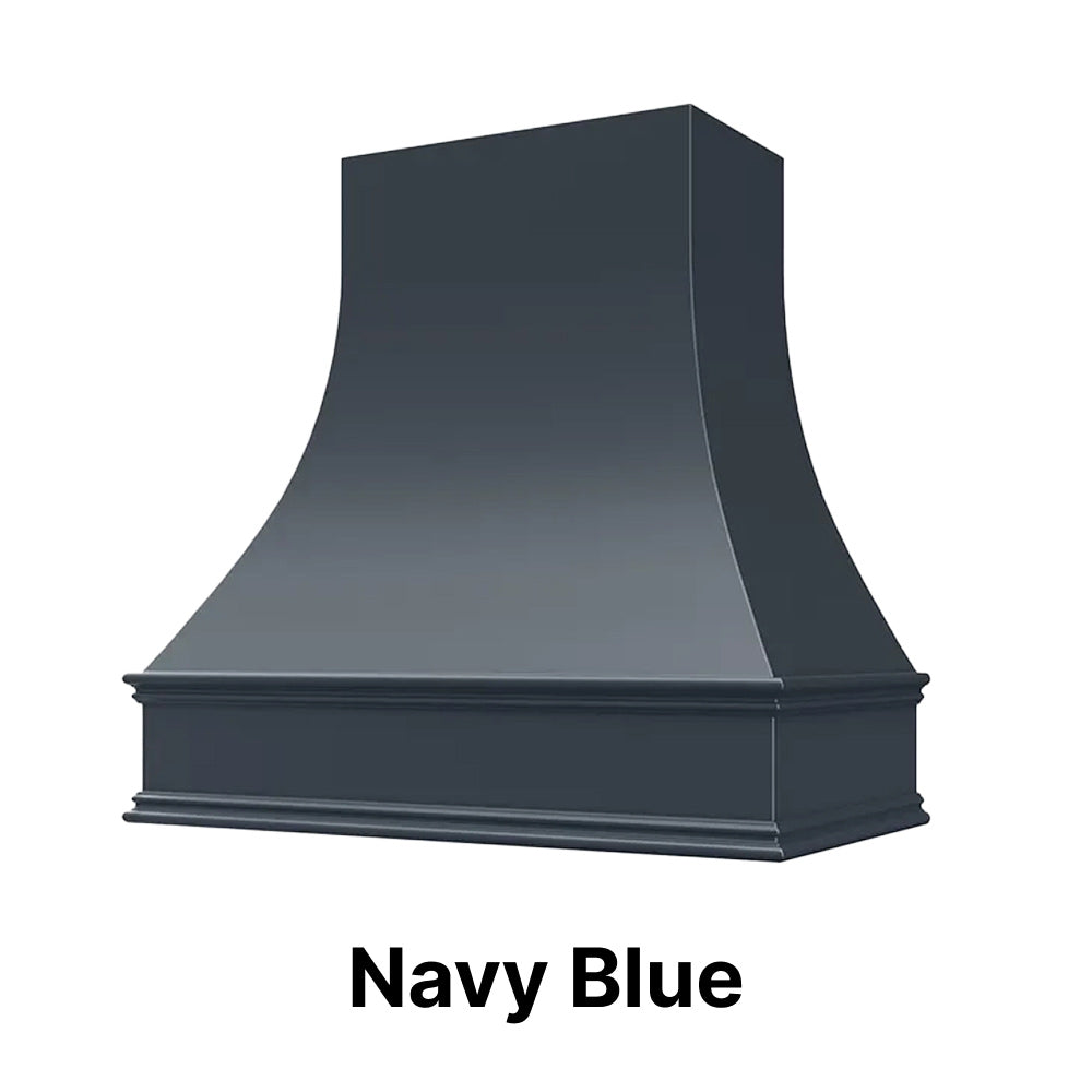Wood Range Hood With Curved Front and Decorative Trim - 30