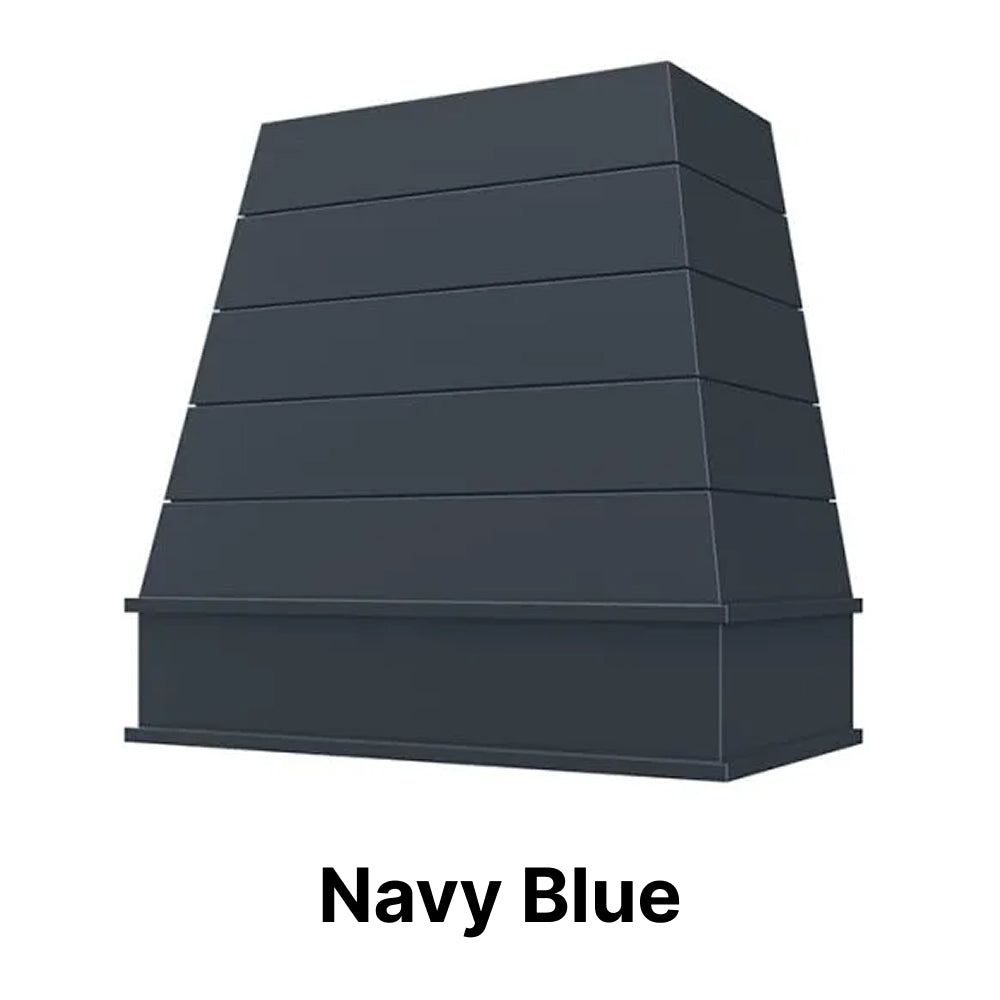 Wood Range Hood With Tapered Shiplap Front and Block Trim - 30