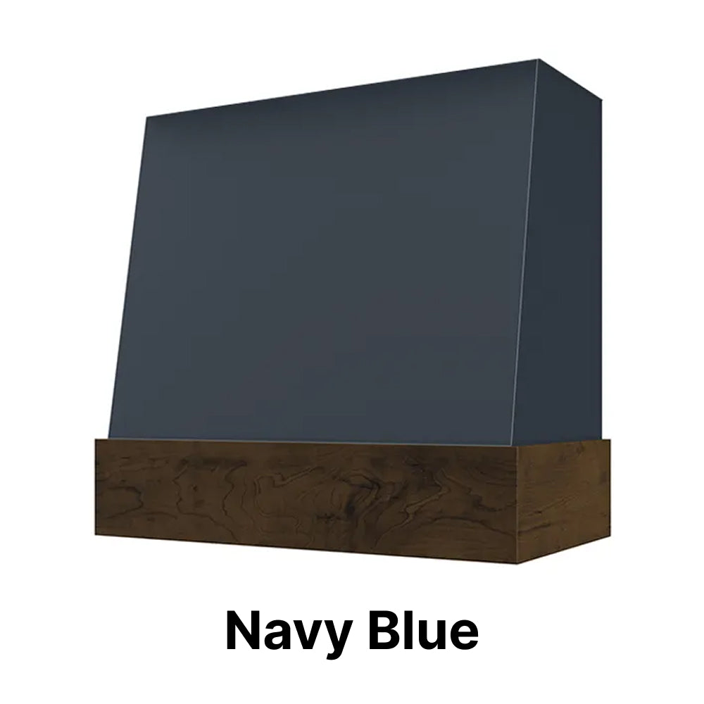 Wood Range Hood With Angled Front and Walnut Band - 30