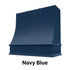 Wood Range Hood With Sloped Strapped Front and Decorative Trim - 30", 36", 42", 48", 54" and 60" Widths Available