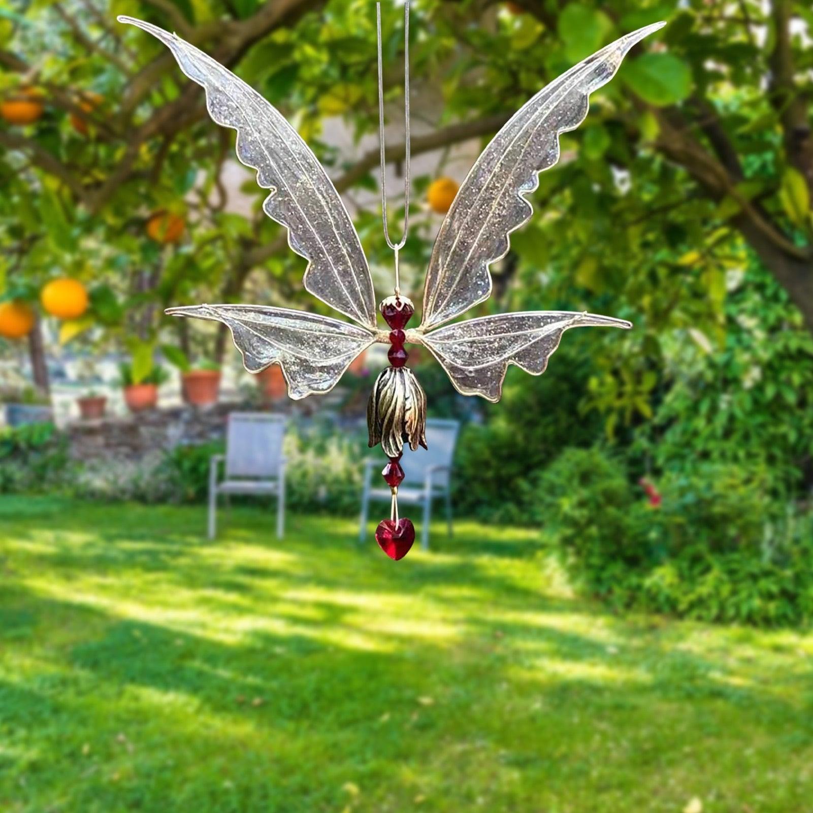 New Crystal Guardian Angel Wing Sun Catcher Angel Crystal Prism Pendant Sun Catcher Windows Outdoor Garden Hanging Decor Gifts Rainbow Collection With Crystal Wind Chimes For Home Garden Hanging Decoration