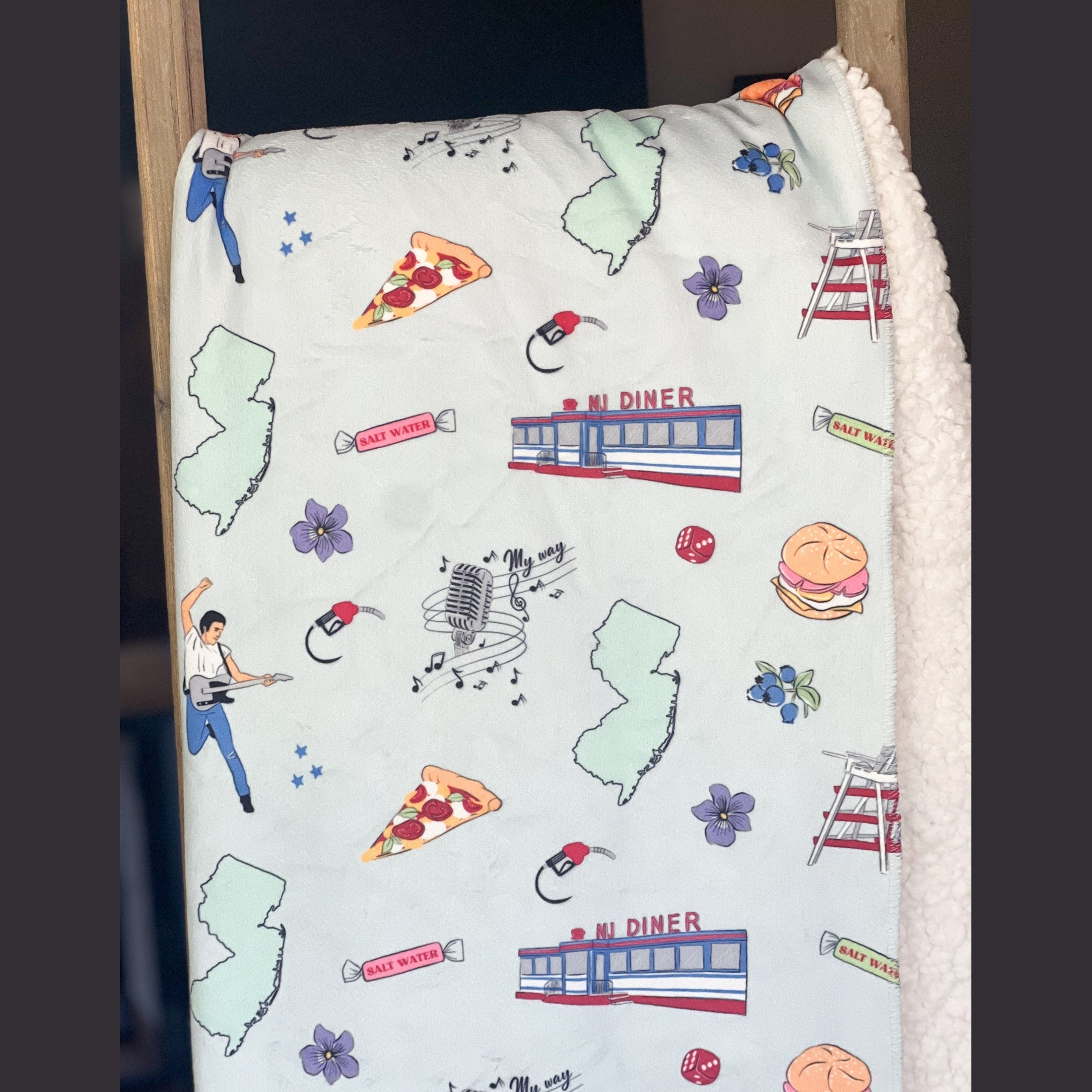 New Jersey Plush Throw Blanket 60x80