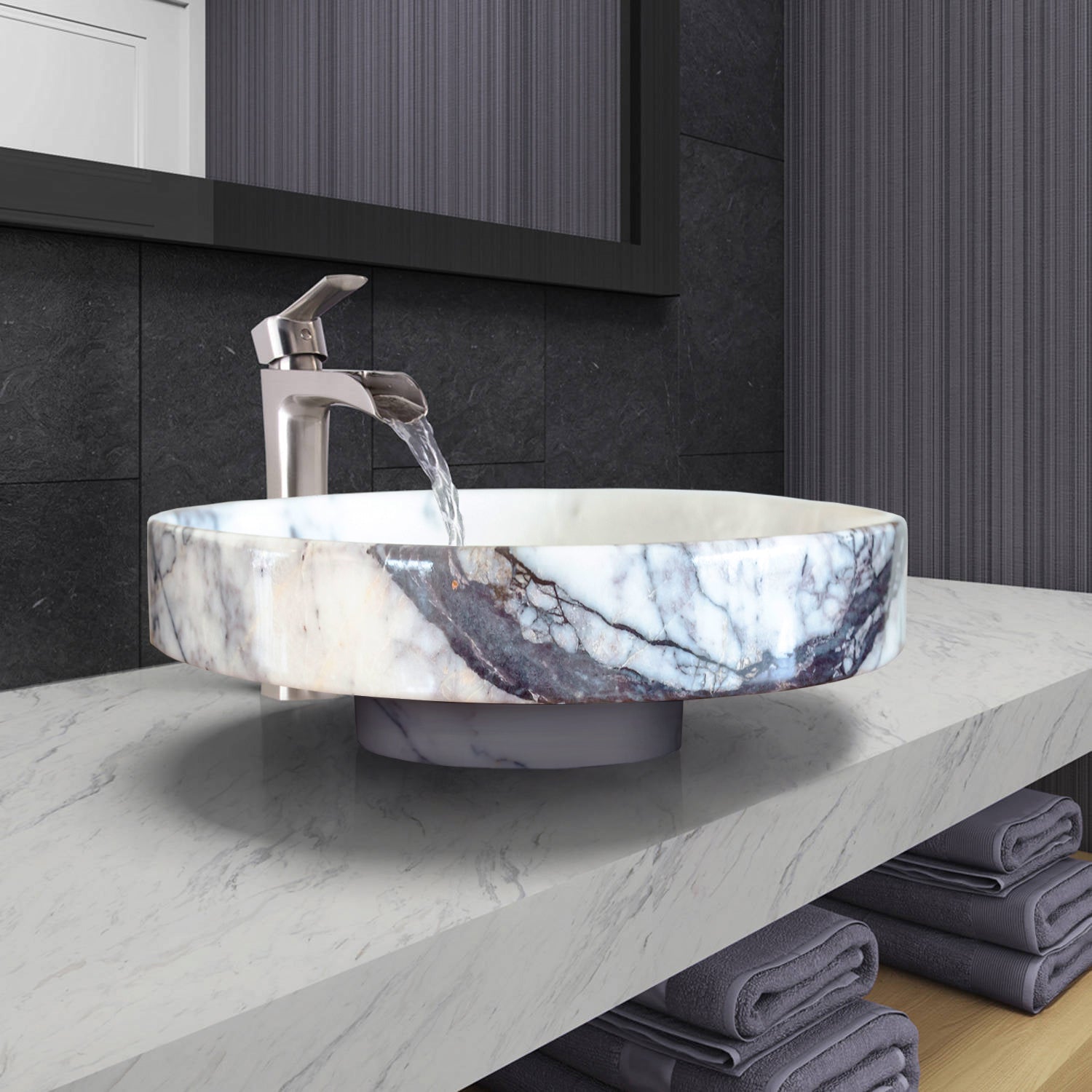 New York Marble Natural Stone Above Counter Sink Polished (D)15.5