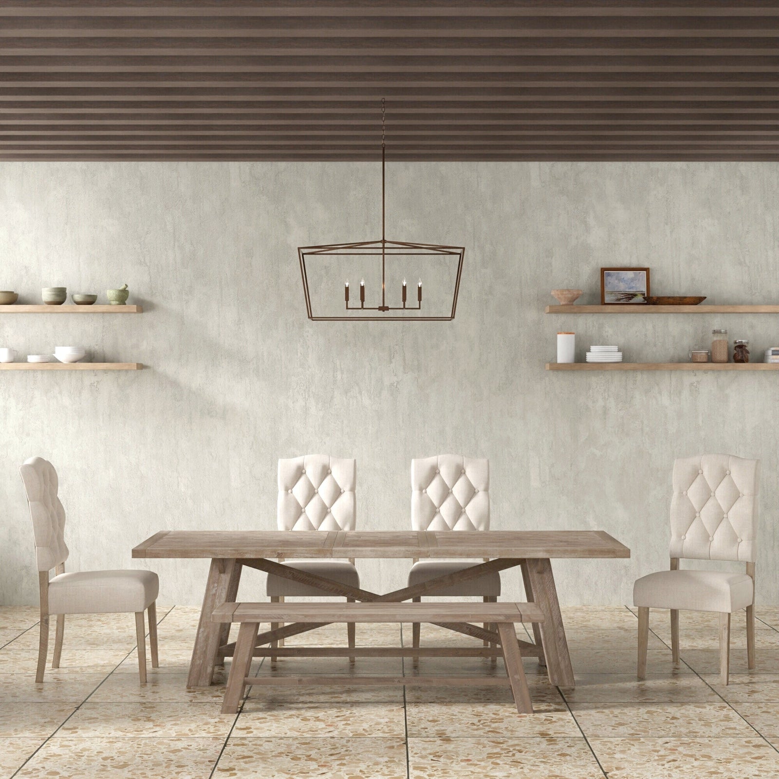 Newberry Rectangular Dining Table, Weathered Natural