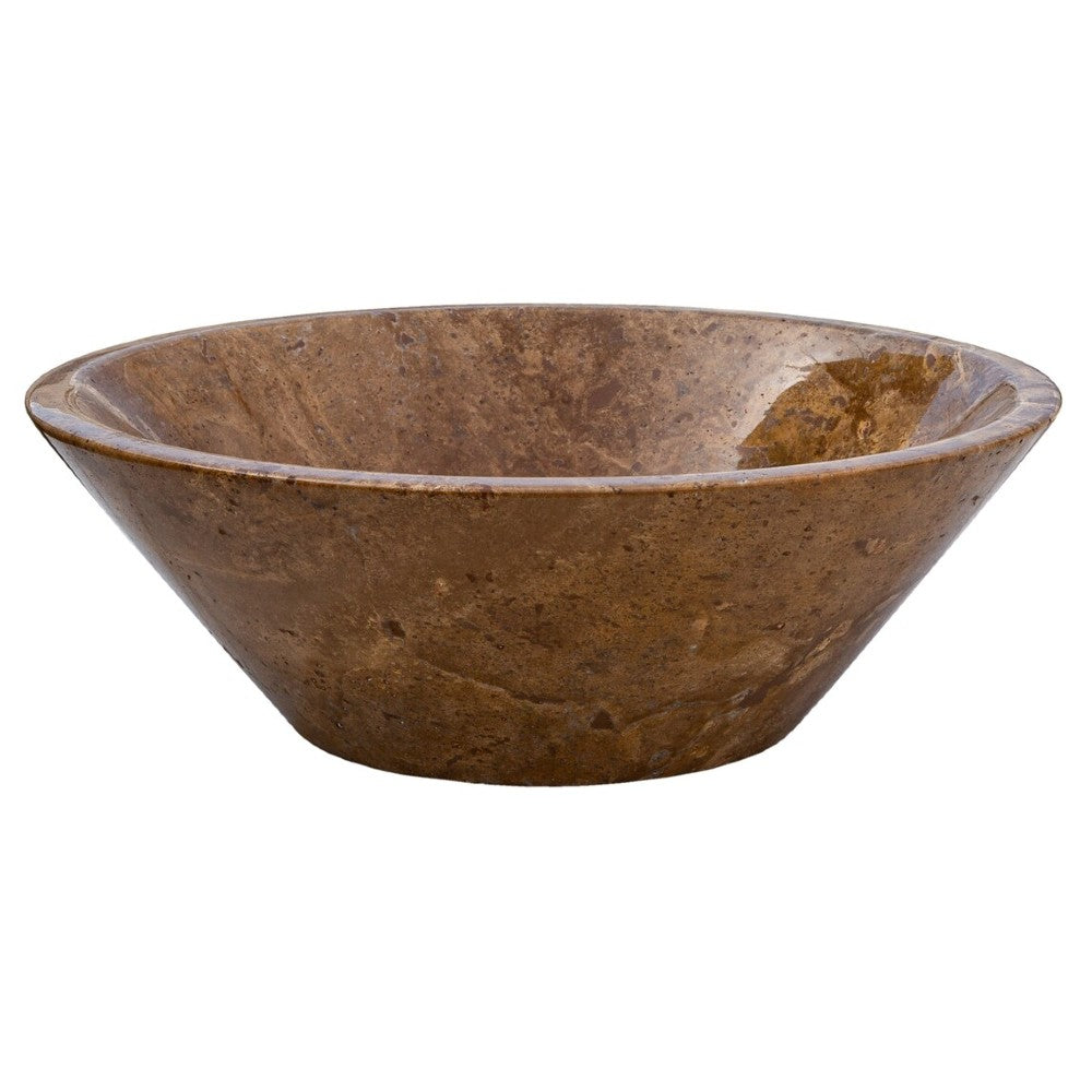Noce Brown Travertine V-Shape Tapered Sink Polished (D)16