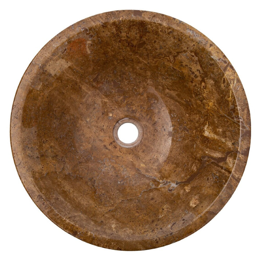 Noce Brown Travertine V-Shape Tapered Sink Polished (D)16