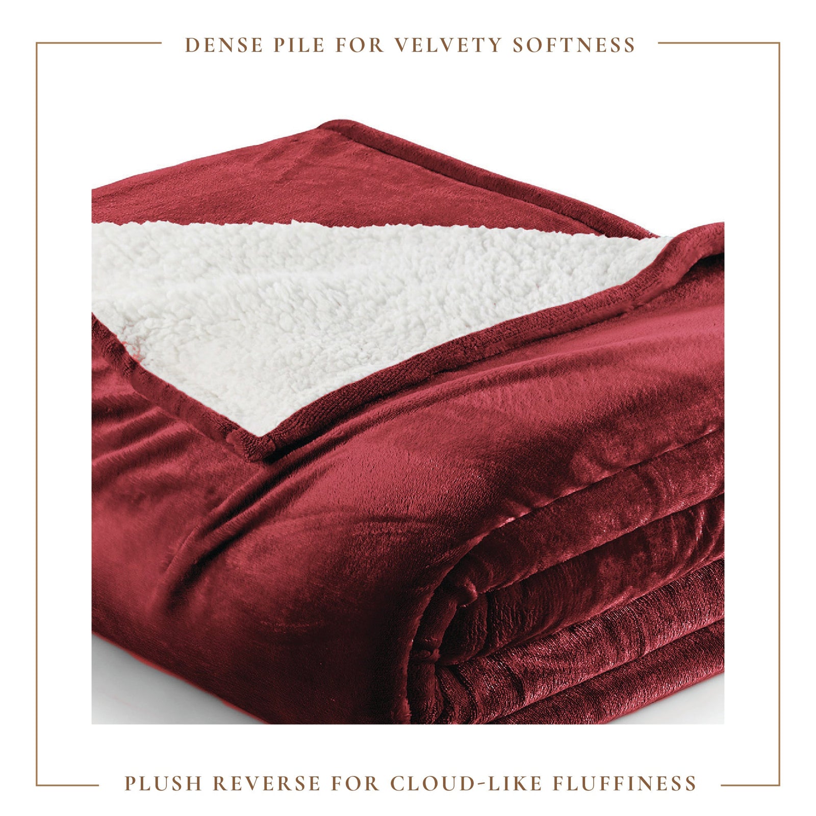 Velvet Plush Sherpa Bed Blanket - Sherpa Fleece Collection