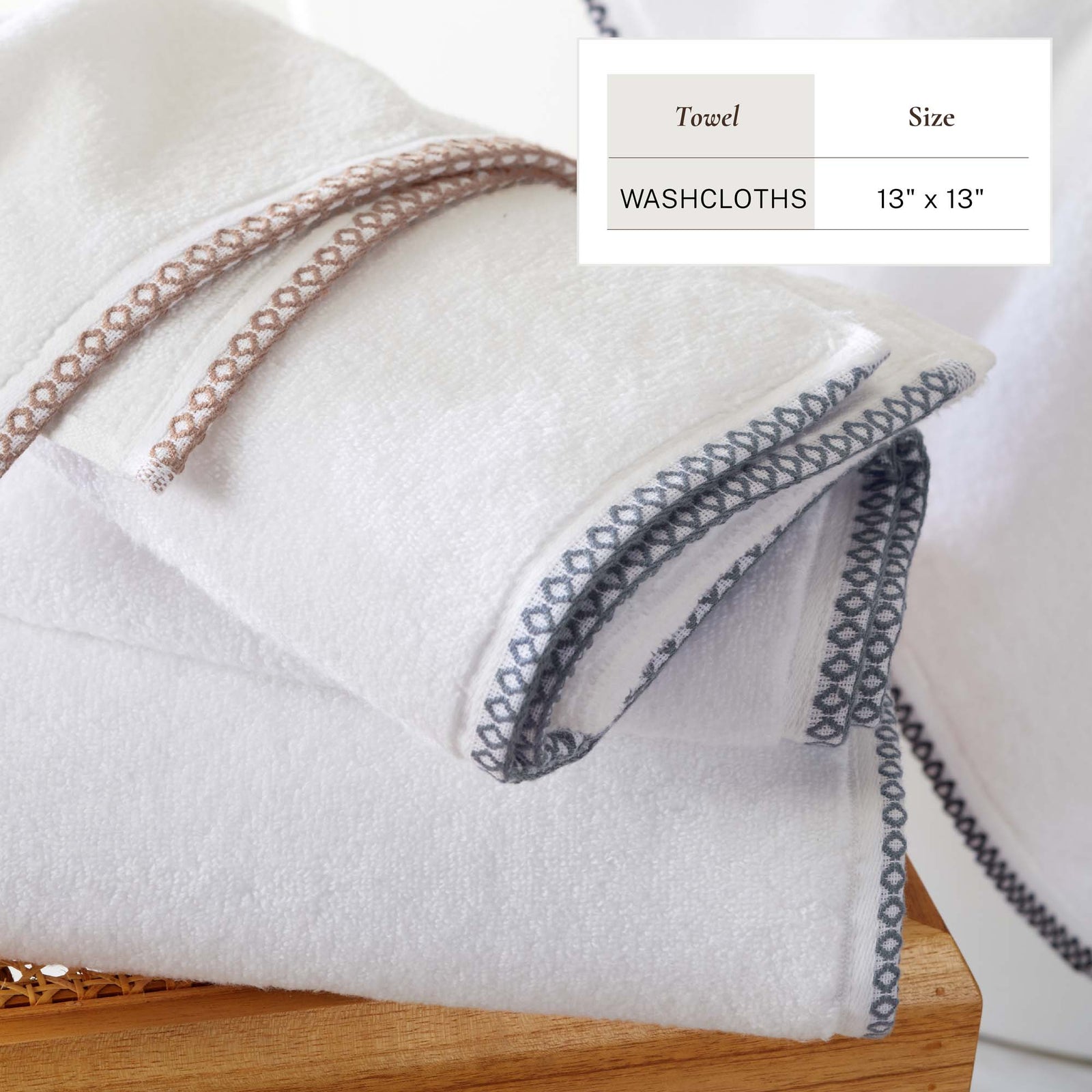 Cotton Border-Stitched 6-Piece Towel Set - Valery Collection