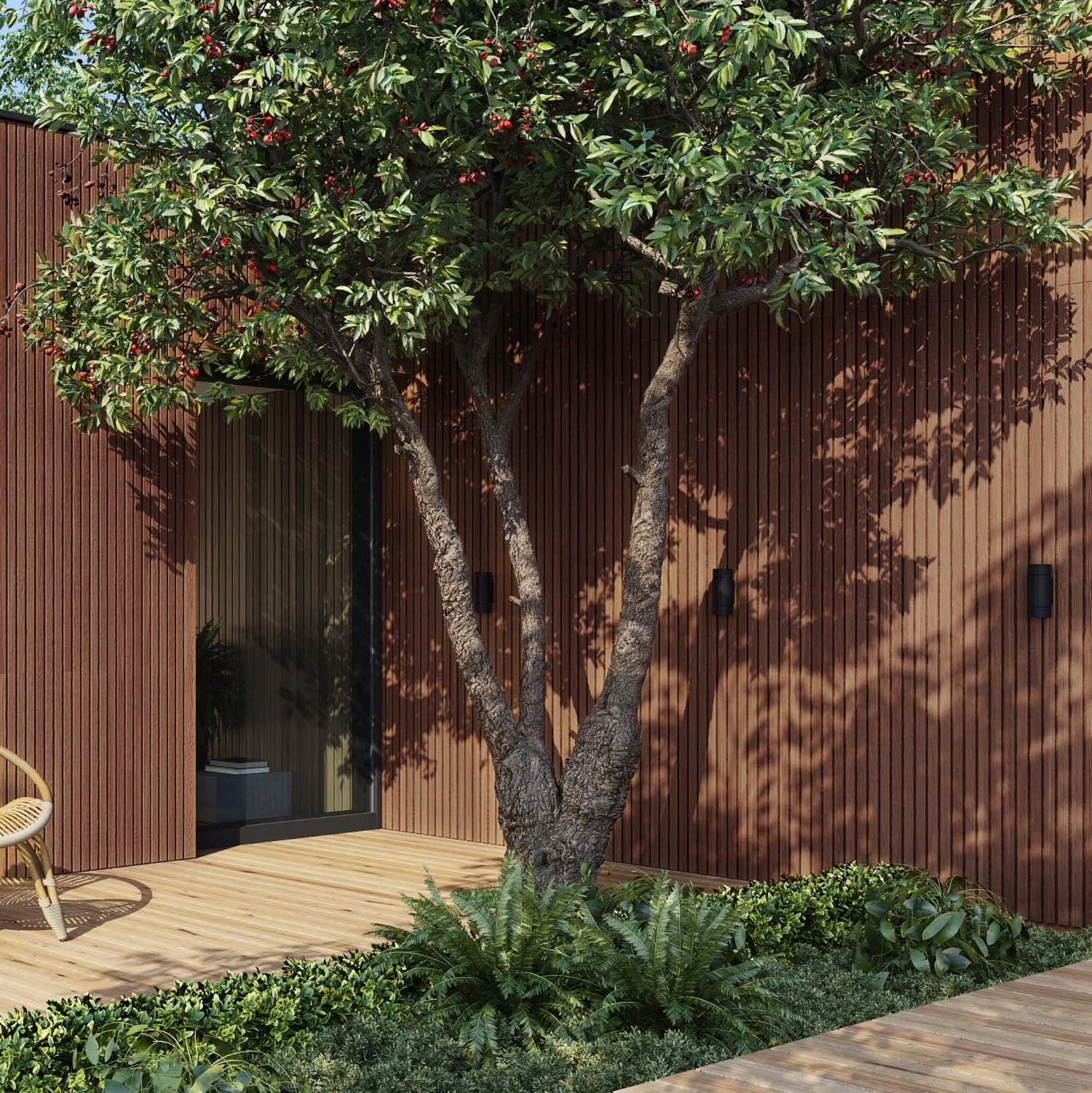 Exterior Wood-Look Composite Slat Panel Samples