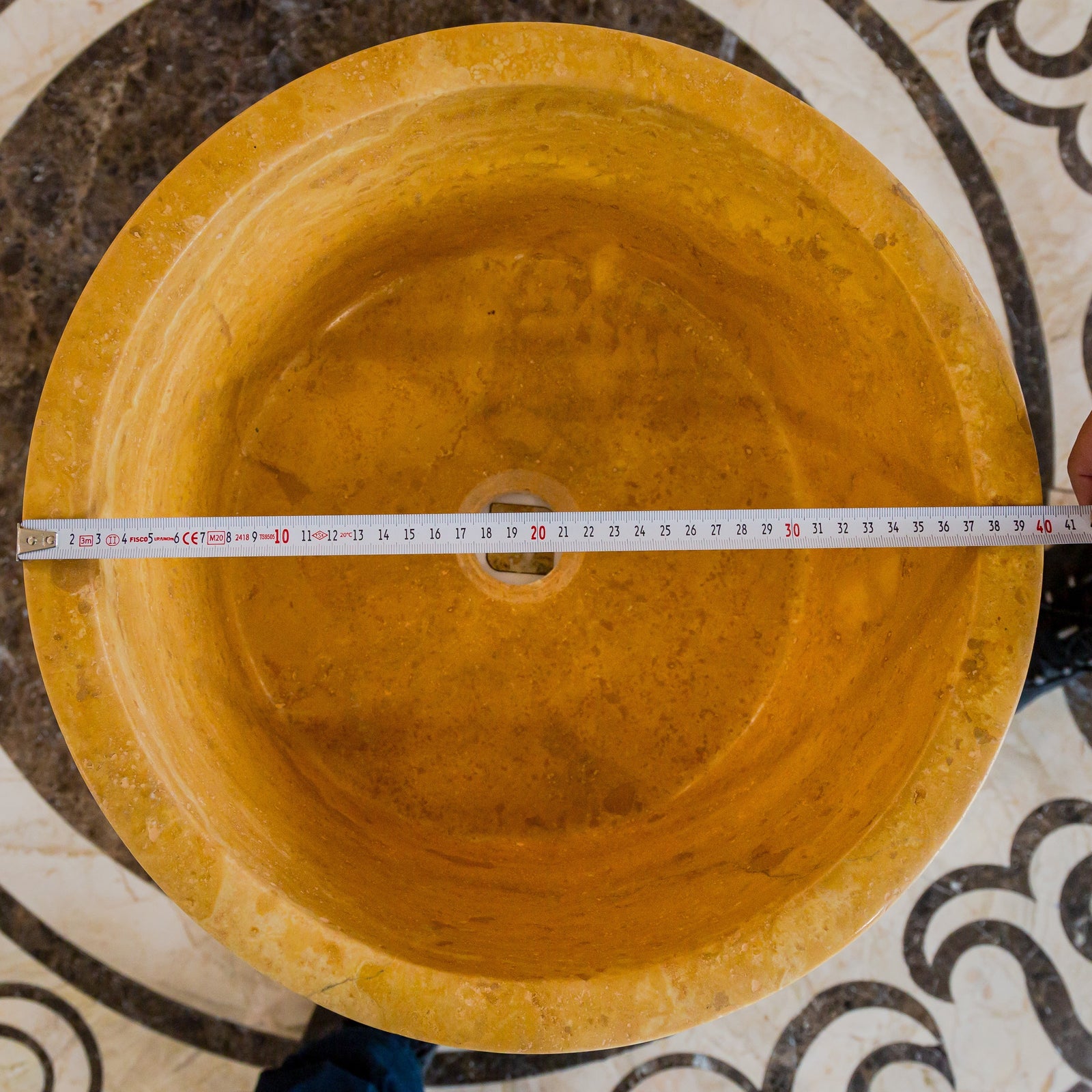 Oasis Gold Travertine Natural Stone Vessel Sink (D)16